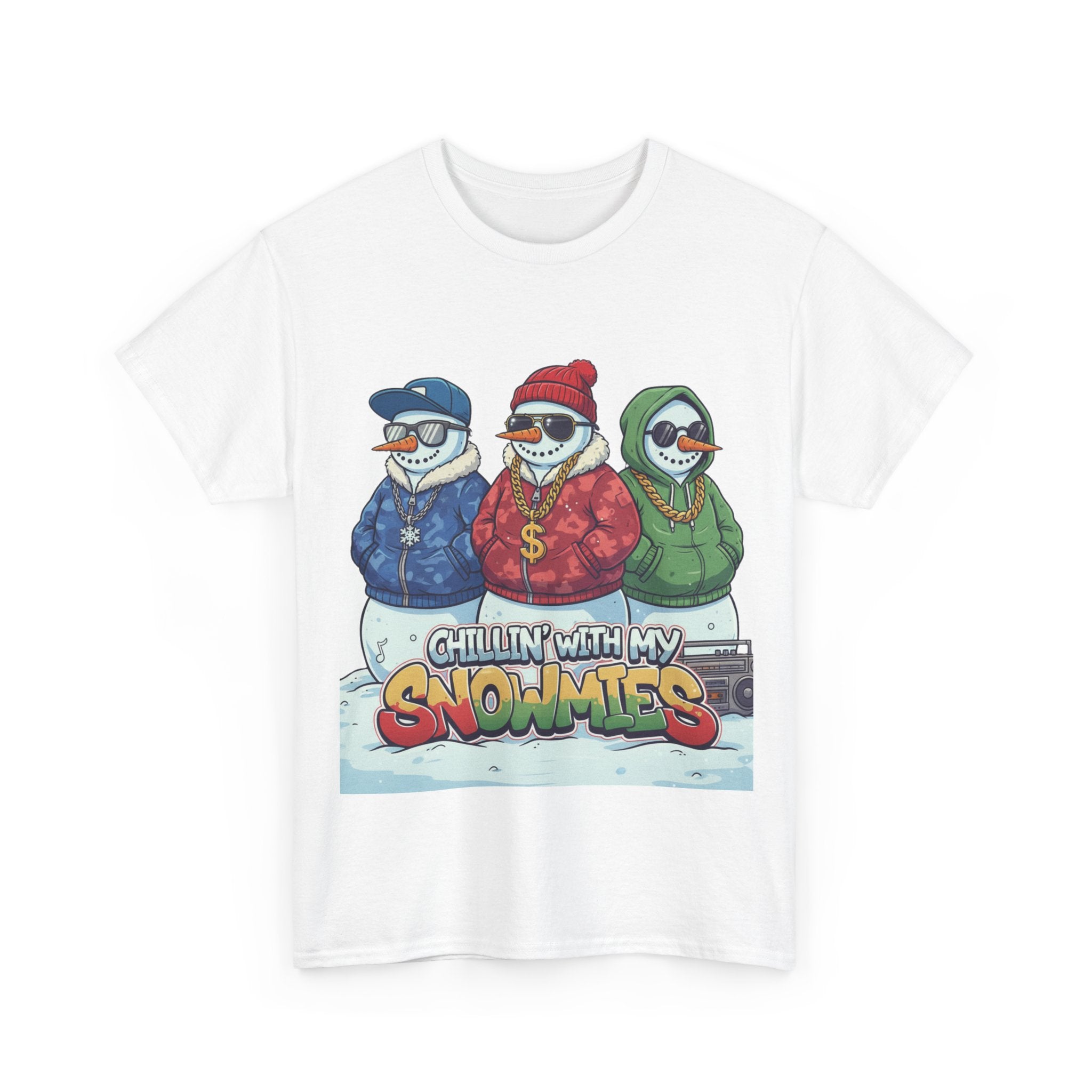 Snowmen T-Shirt — “Chillin’ With My Snowmies” Funny Winter Holiday Tee