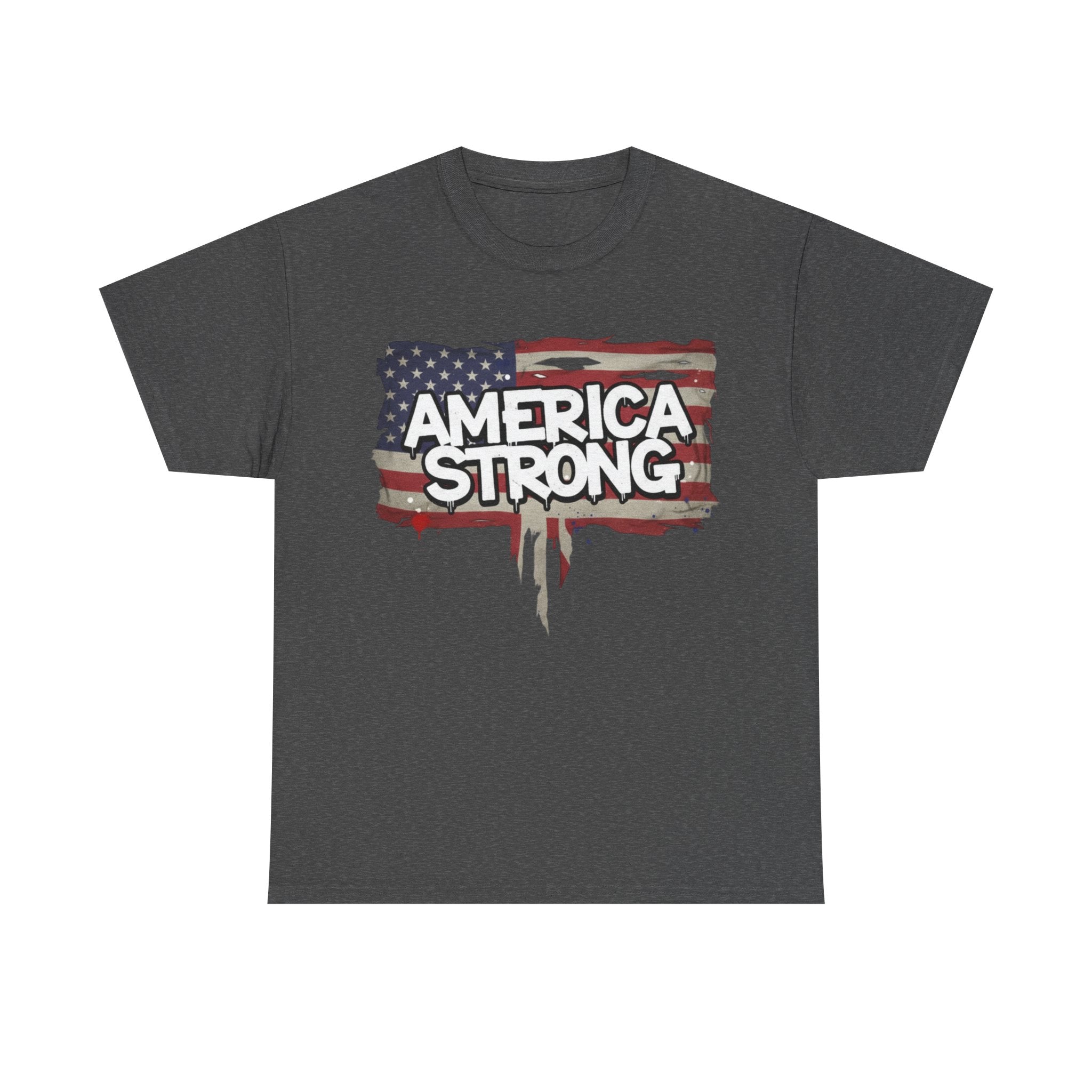 America Strong Unisex Heavy Cotton Tee, Patriotic Apparel, Independence Day Shirt, Veteran Gift, USA Fashion