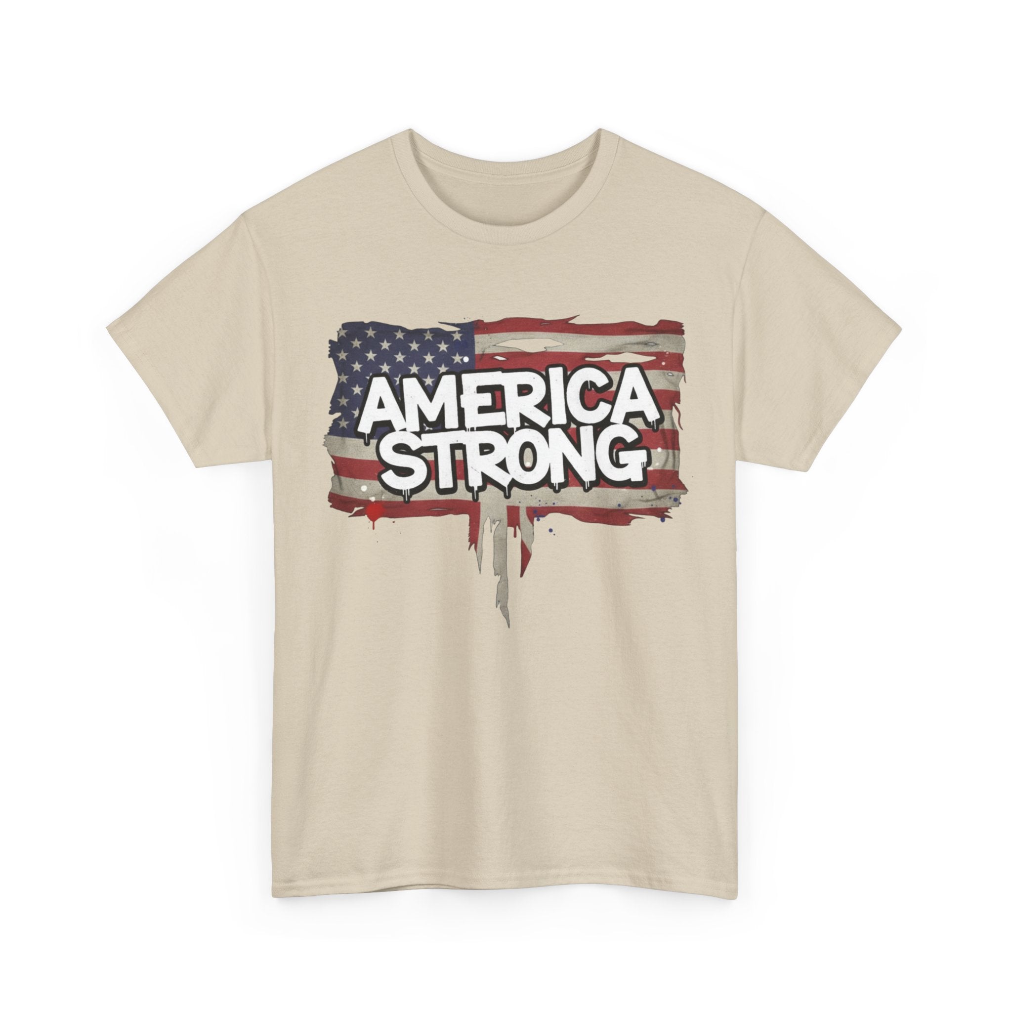America Strong Unisex Heavy Cotton Tee, Patriotic Apparel, Independence Day Shirt, Veteran Gift, USA Fashion