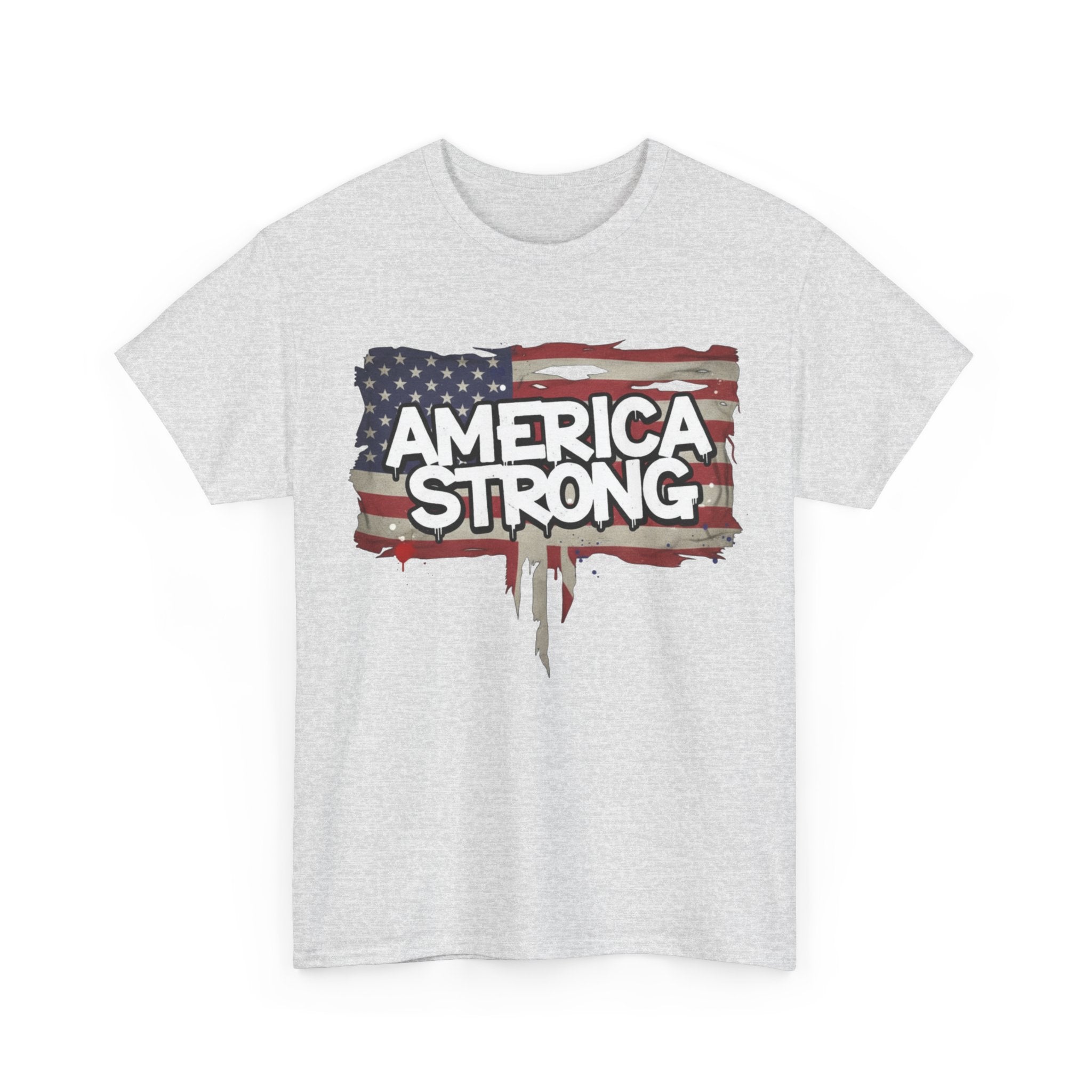 America Strong Unisex Heavy Cotton Tee, Patriotic Apparel, Independence Day Shirt, Veteran Gift, USA Fashion
