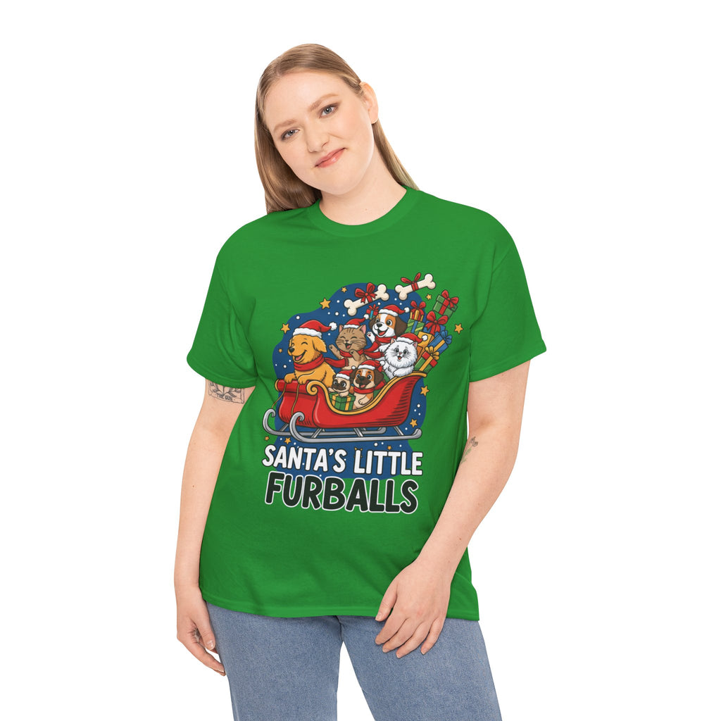 Santa's Little Furballs Unisex Heavy Cotton Tee
