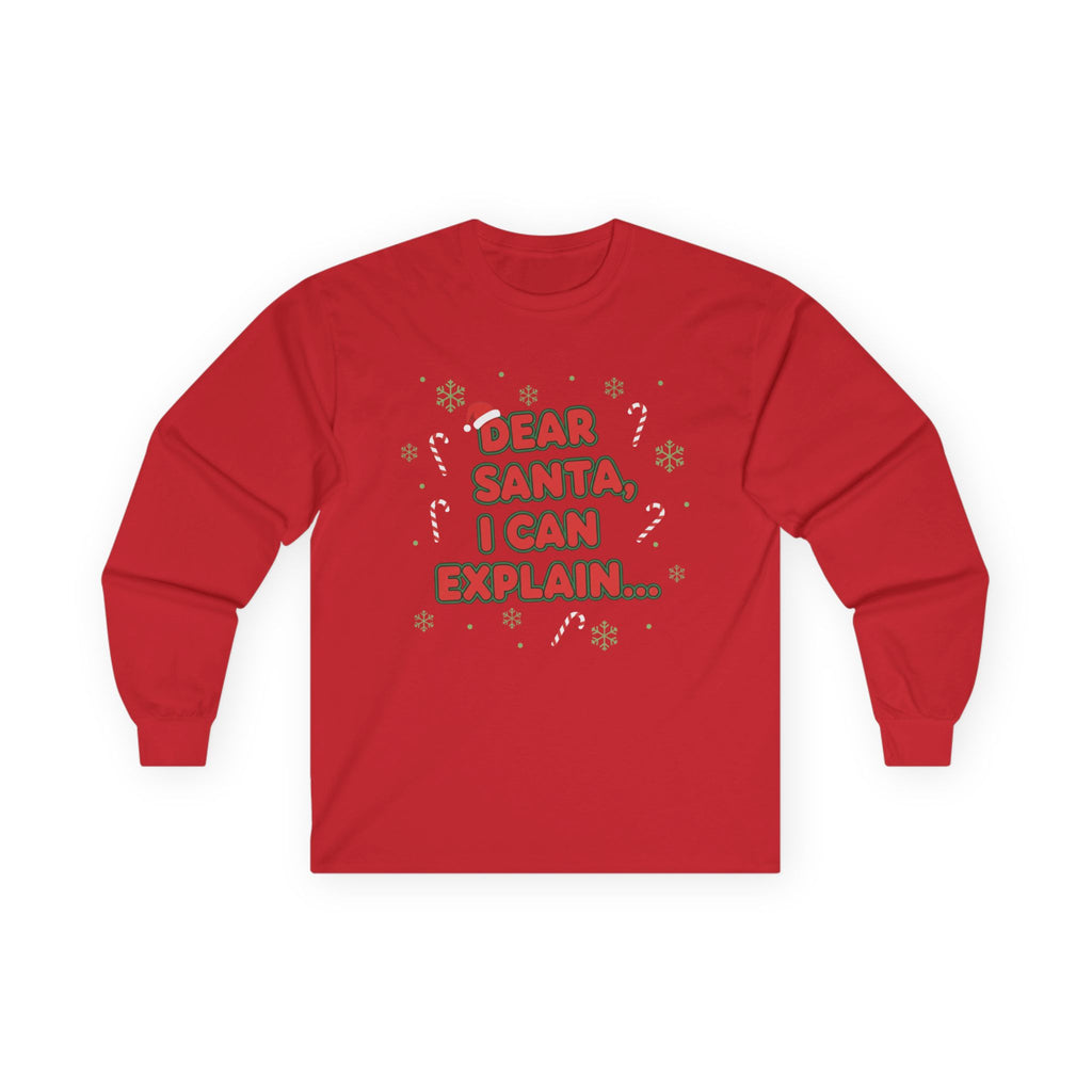 Dear Santa Long Sleeve Tee - Fun Holiday Message for Christmas Celebrations