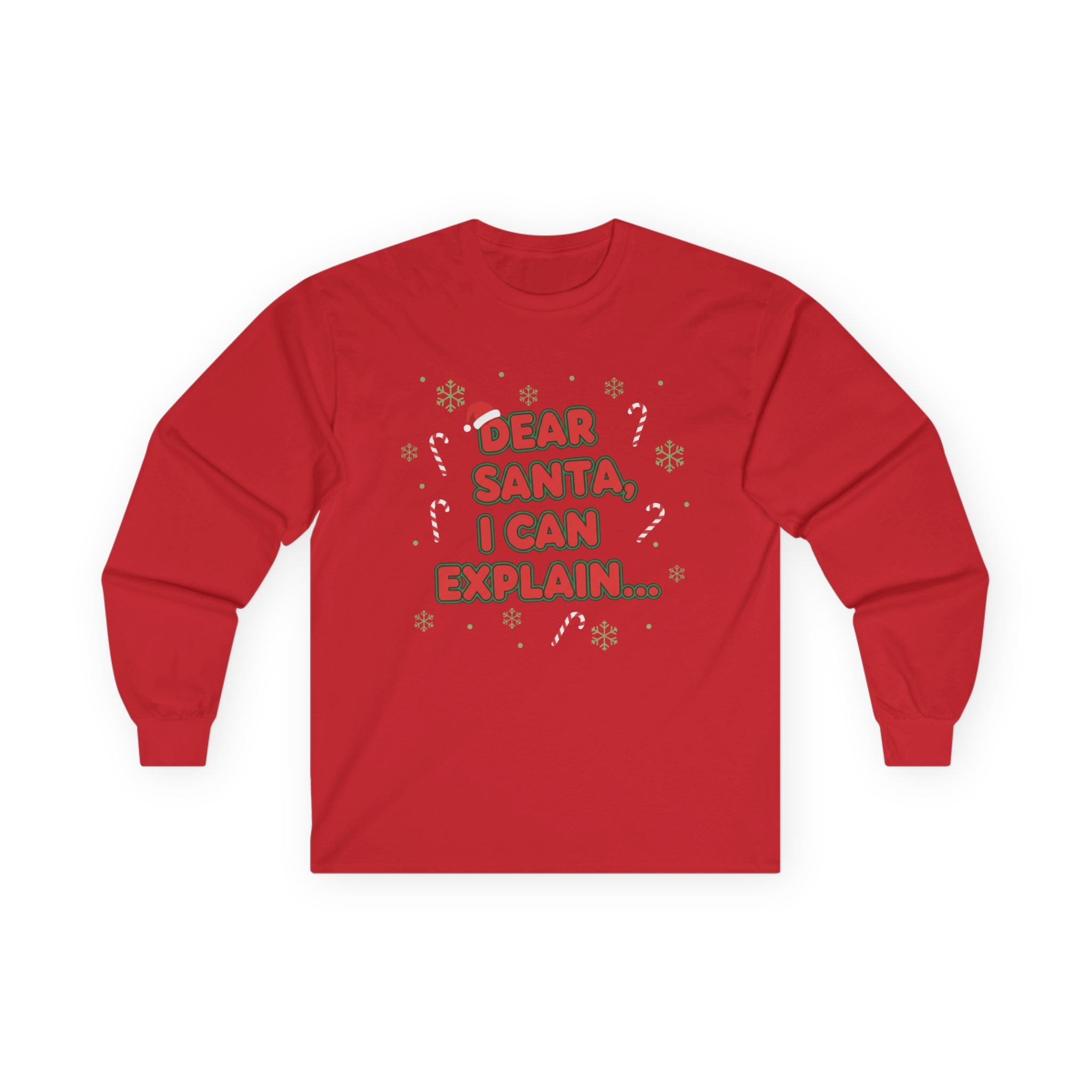 Dear Santa Long Sleeve Tee - Fun Holiday Message for Christmas Celebrations