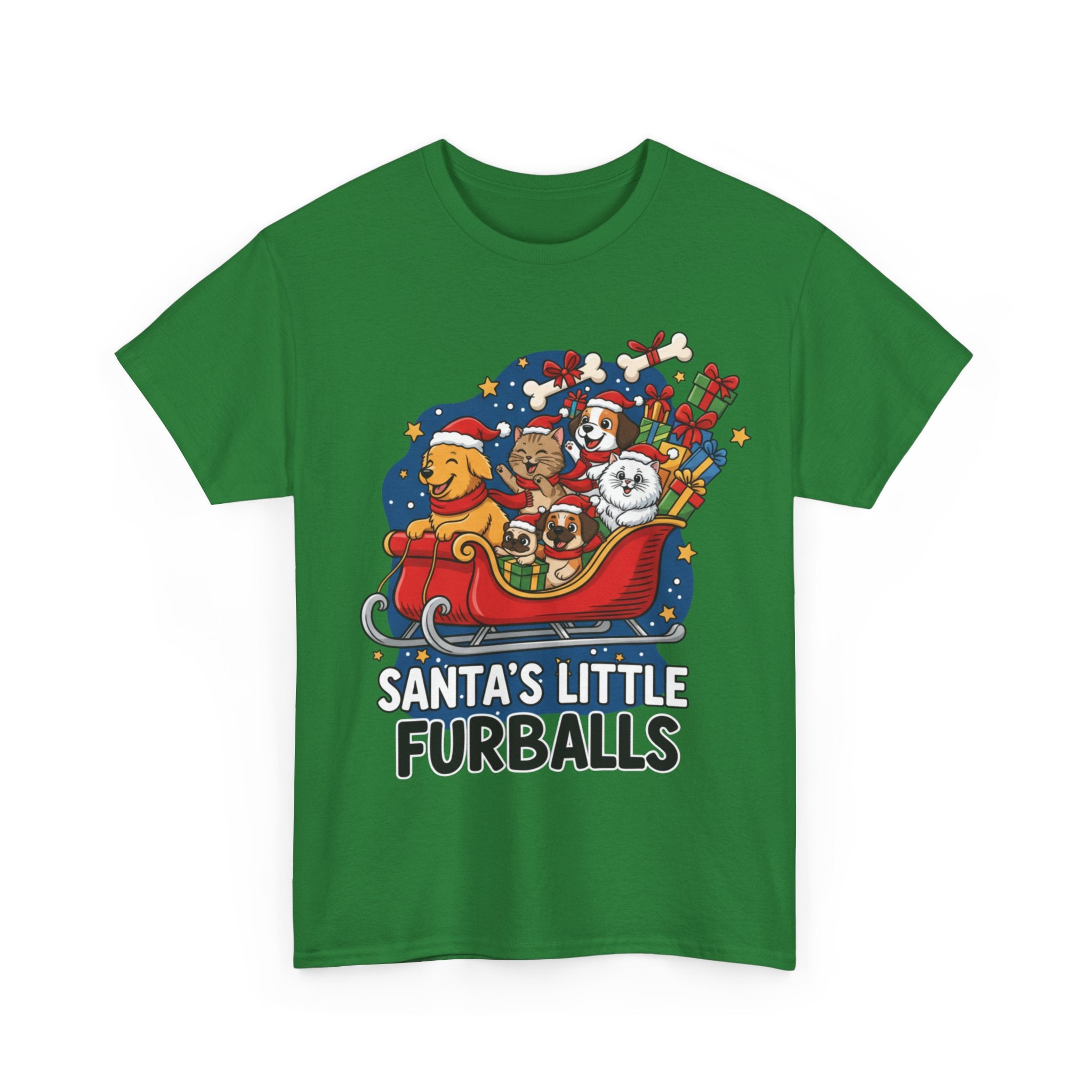Santa's Little Furballs Unisex Heavy Cotton Tee