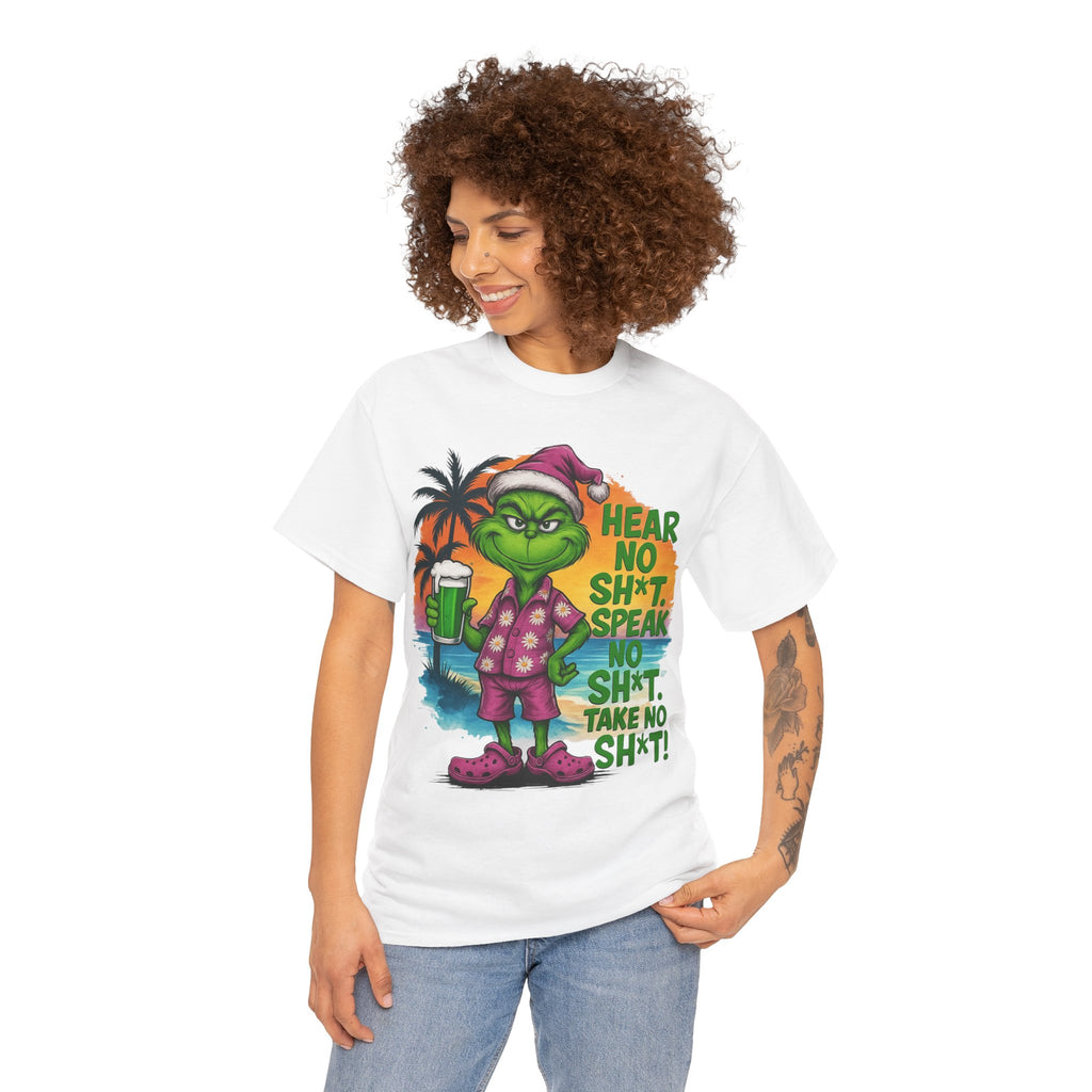Grinch Vacation Tee — "Hear No Sh*t, Speak No Sh*t" Holiday Funny Graphic T-Shirt