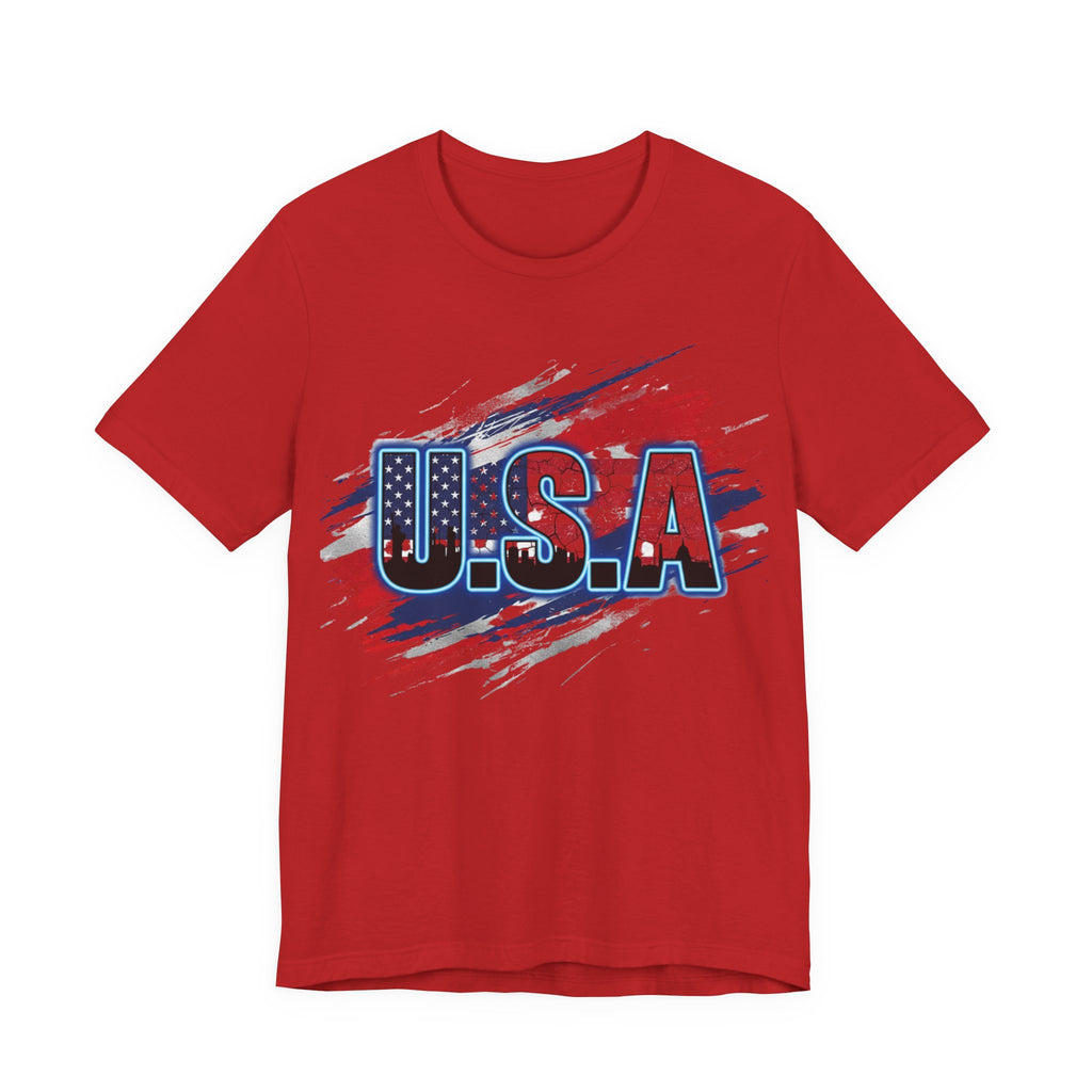 USA Patriotic Short Sleeve Tee | Perfect for Independence Day, Memorial Day, BBQs, Family Gatherings, Casual Outings