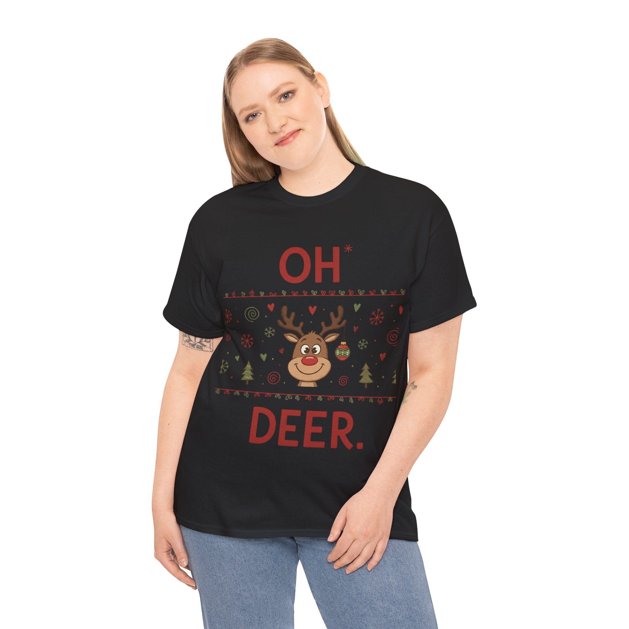 Oh Deer Christmas T-Shirt – Funny Reindeer Holiday Tee | Cute Winter Graphic Shirt