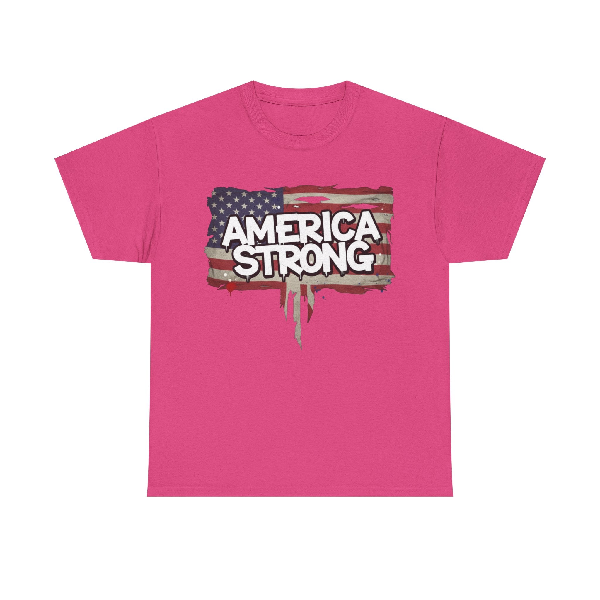 America Strong Unisex Heavy Cotton Tee, Patriotic Apparel, Independence Day Shirt, Veteran Gift, USA Fashion