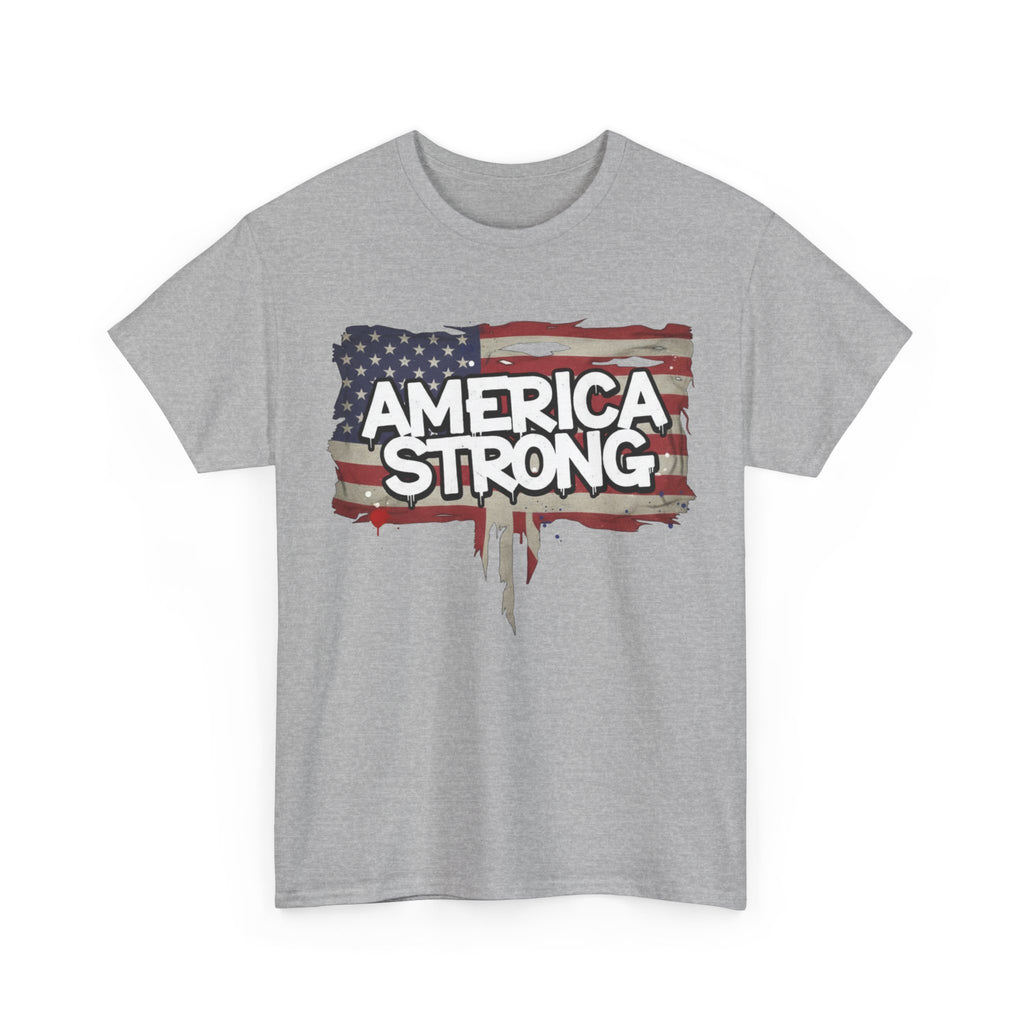 America Strong Unisex Heavy Cotton Tee, Patriotic Apparel, Independence Day Shirt, Veteran Gift, USA Fashion