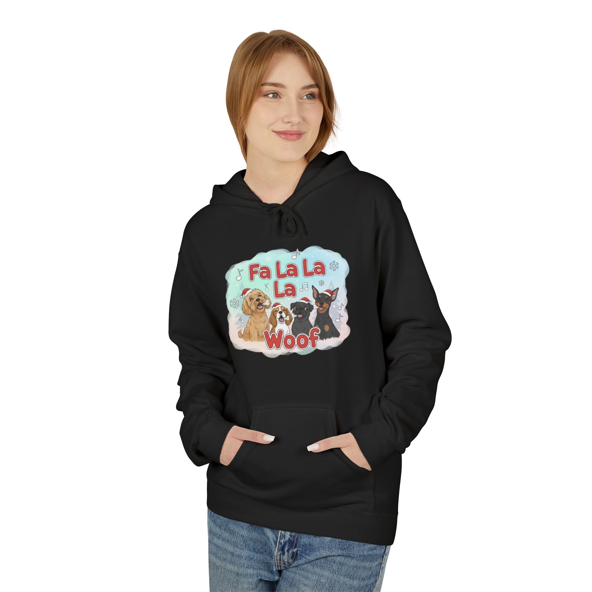 Festive Dog Lover Hoodie - 'Fa La La La Woof'