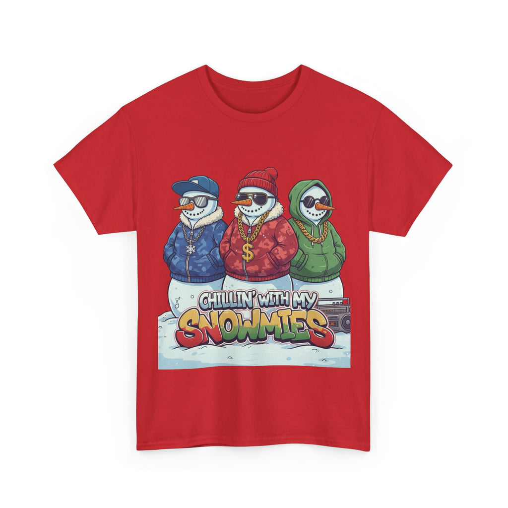 Snowmen T-Shirt — “Chillin’ With My Snowmies” Funny Winter Holiday Tee