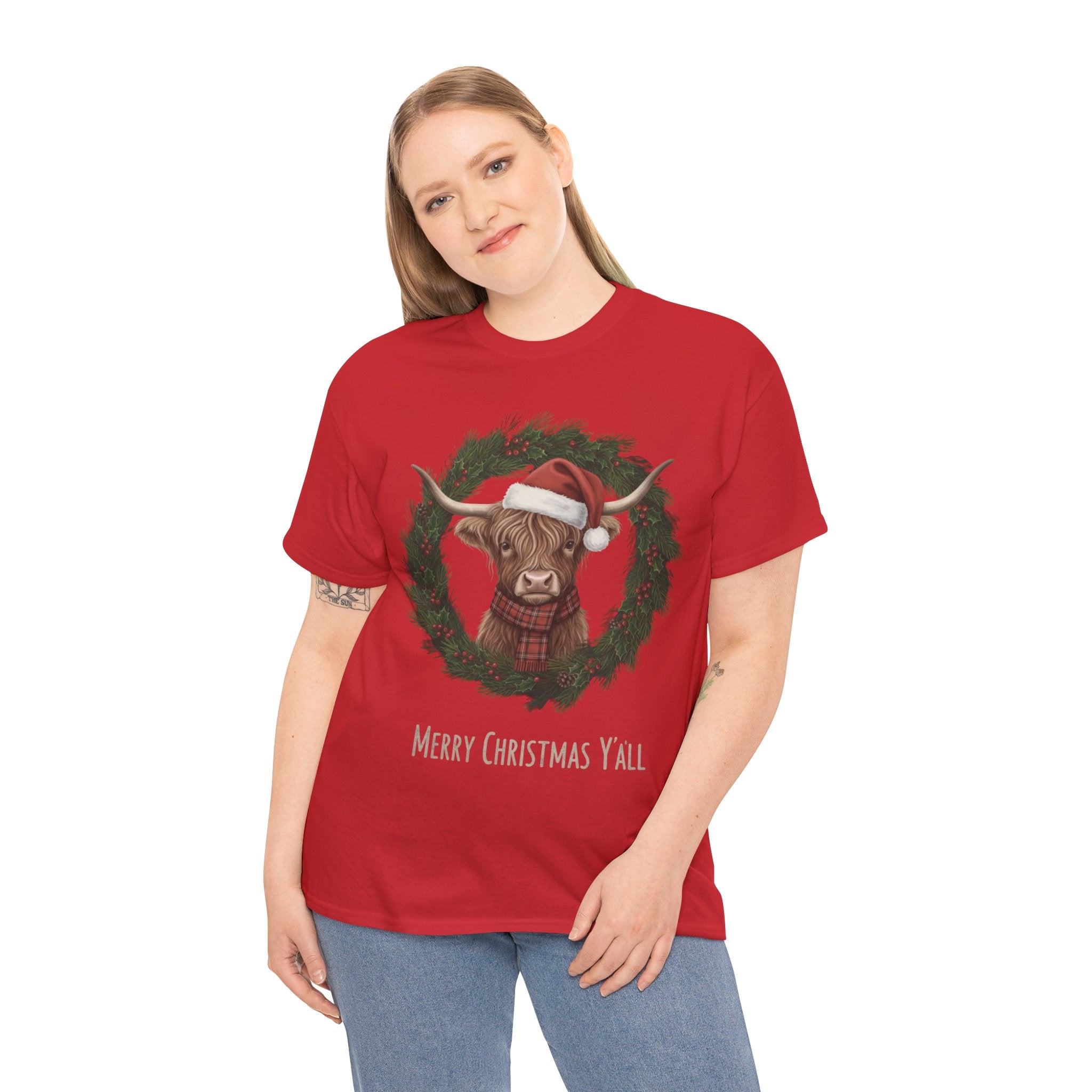 Merry Christmas Y'all Tee - Unisex Heavy Cotton Shirt, Holiday Gift, Festive Apparel, Winter Outfit, Christmas Celebration