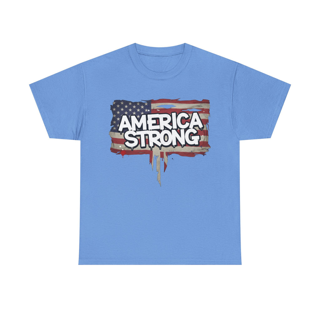America Strong Unisex Heavy Cotton Tee, Patriotic Apparel, Independence Day Shirt, Veteran Gift, USA Fashion
