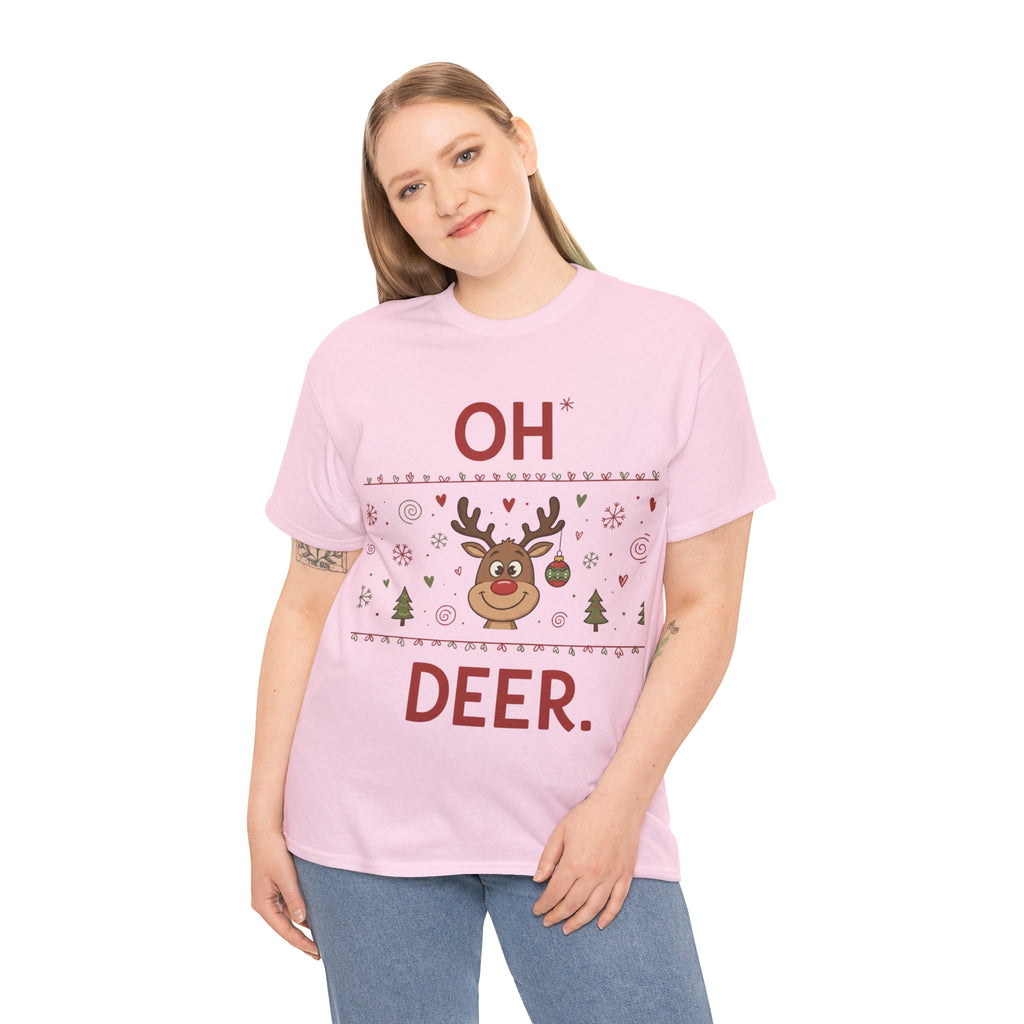 Oh Deer Christmas T-Shirt – Funny Reindeer Holiday Tee | Cute Winter Graphic Shirt
