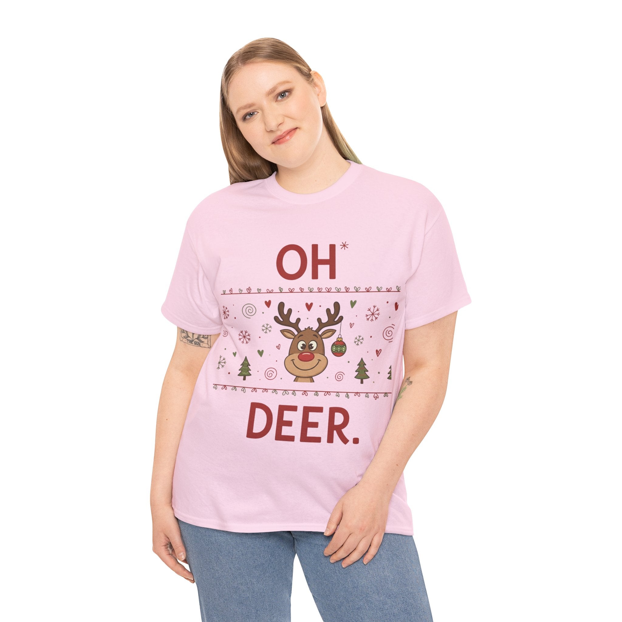 Oh Deer Christmas T-Shirt – Funny Reindeer Holiday Tee | Cute Winter Graphic Shirt