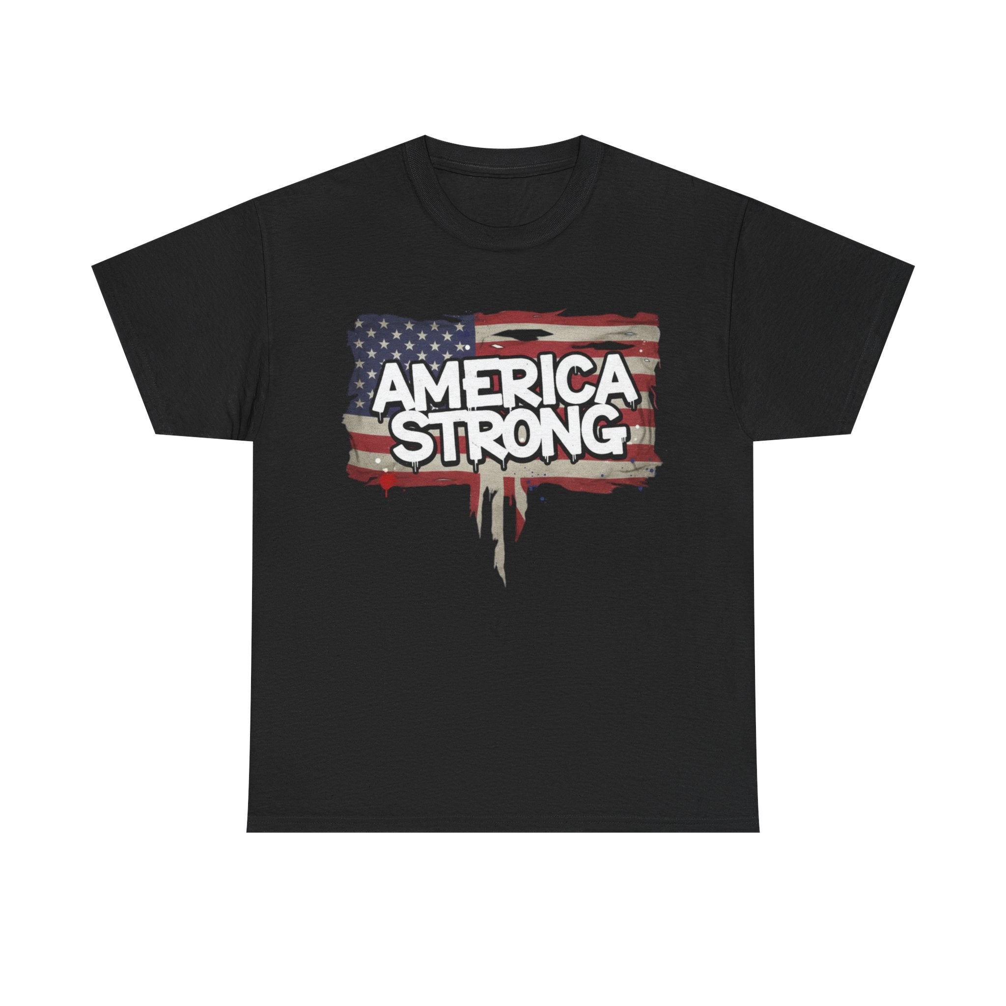 America Strong Unisex Heavy Cotton Tee, Patriotic Apparel, Independence Day Shirt, Veteran Gift, USA Fashion