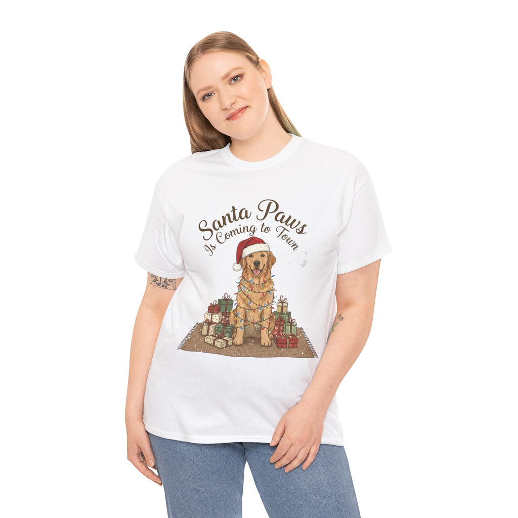Santa Paws Unisex Heavy Cotton Tee - Perfect Holiday Gift