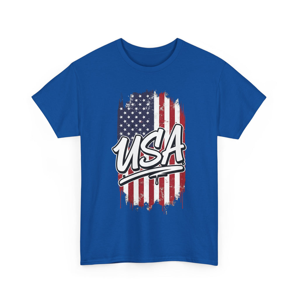 Patriotic USA Tee - Unisex Heavy Cotton T-Shirt, Independence Day Gift, Casual Outfit, Fourth of July, American Pride, Free Shipping