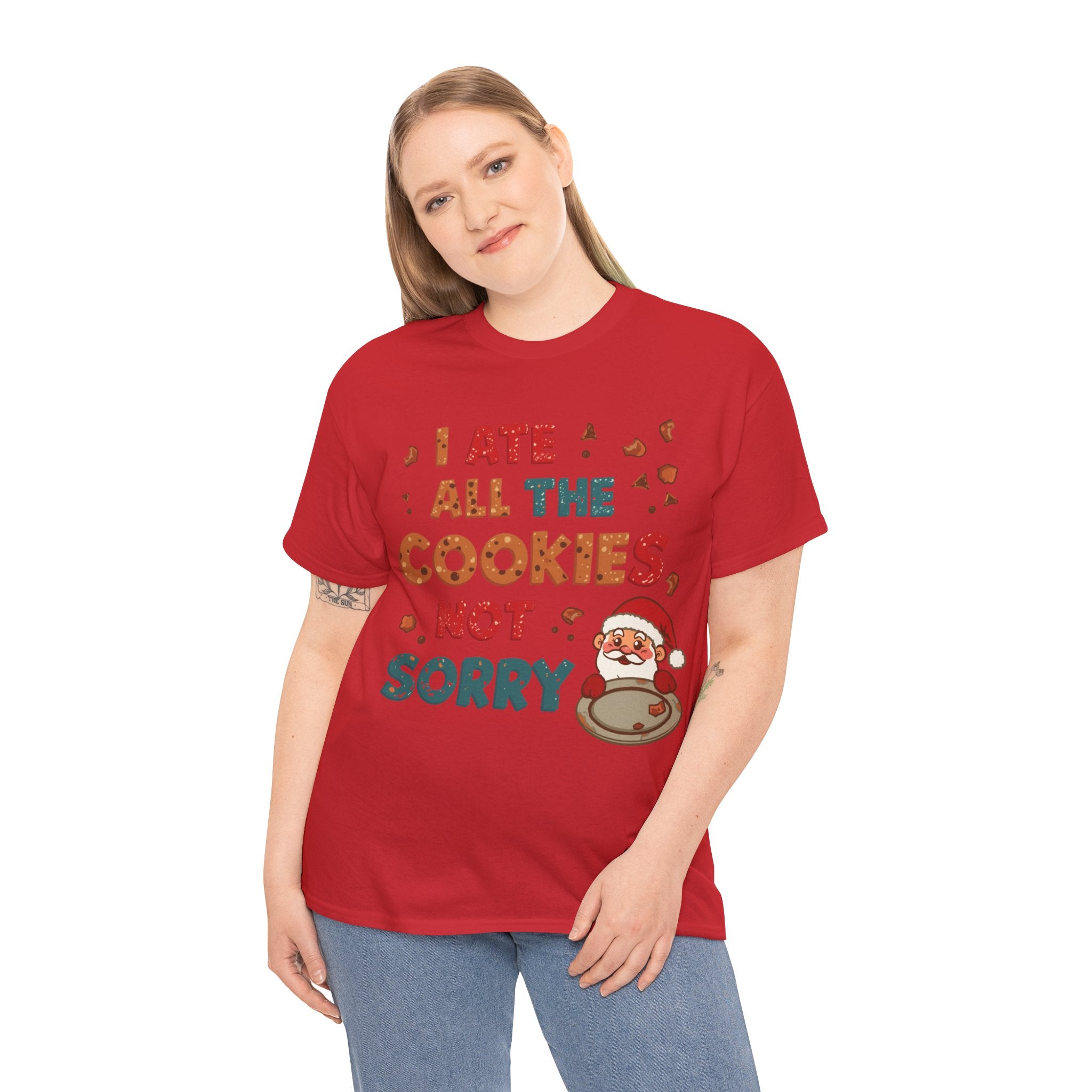 Christmas Cookie T-Shirt — "I Ate All the Cookies, Not Sorry" Funny Santa Holiday Tee