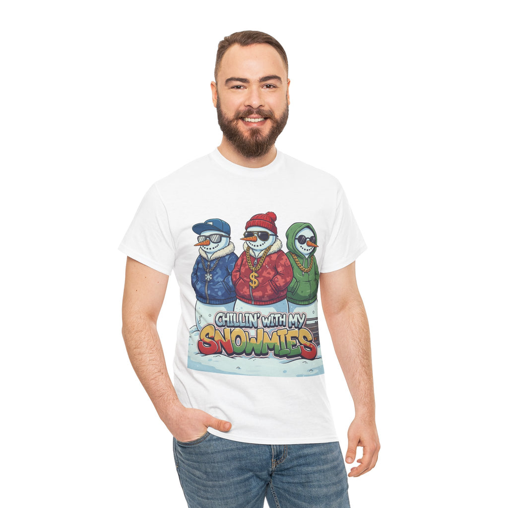 Snowmen T-Shirt — “Chillin’ With My Snowmies” Funny Winter Holiday Tee