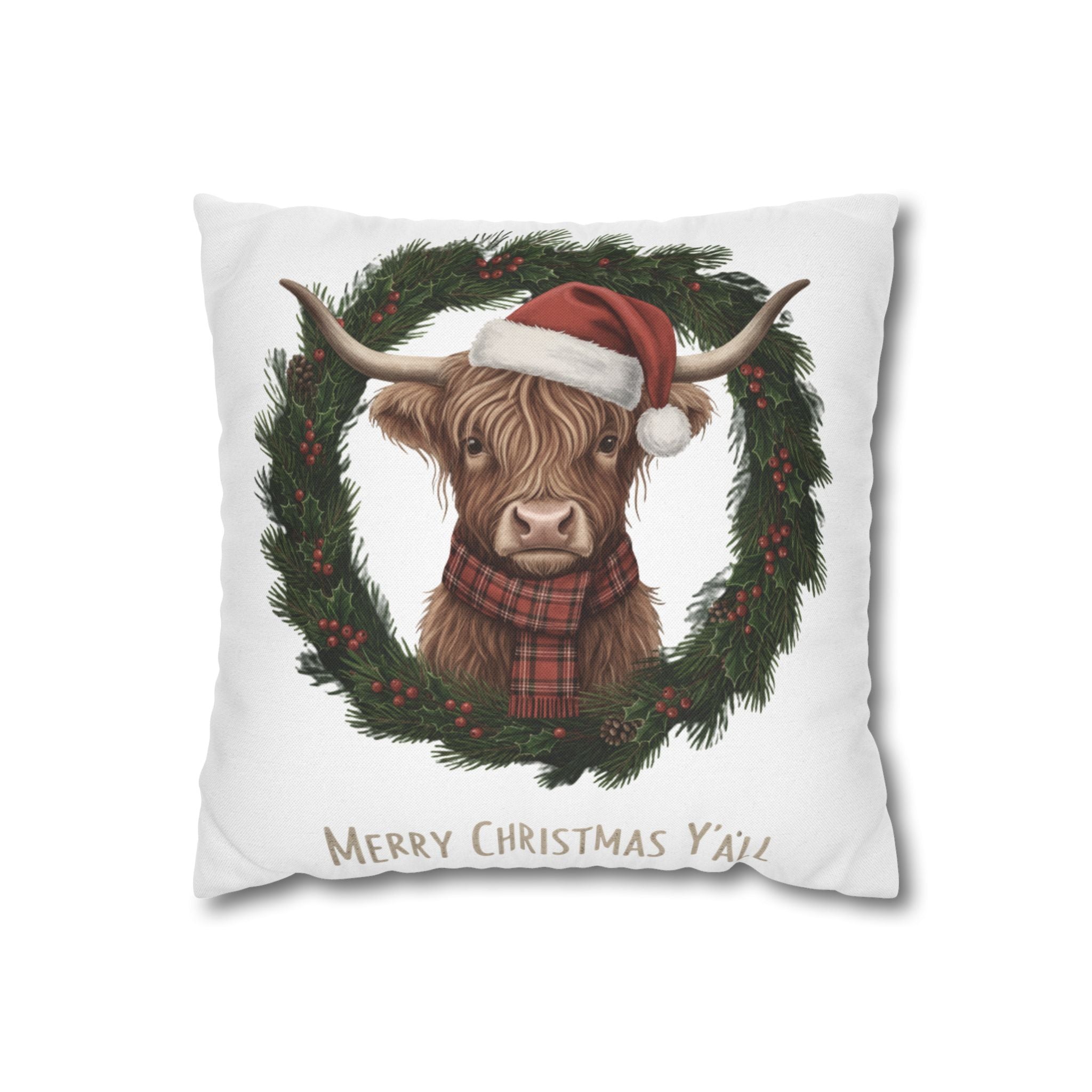 Christmas Decor Pillowcase, Holiday Pillow Cover, Rustic Farmhouse Cushion, Merry Christmas Gift, Cozy Home Decor