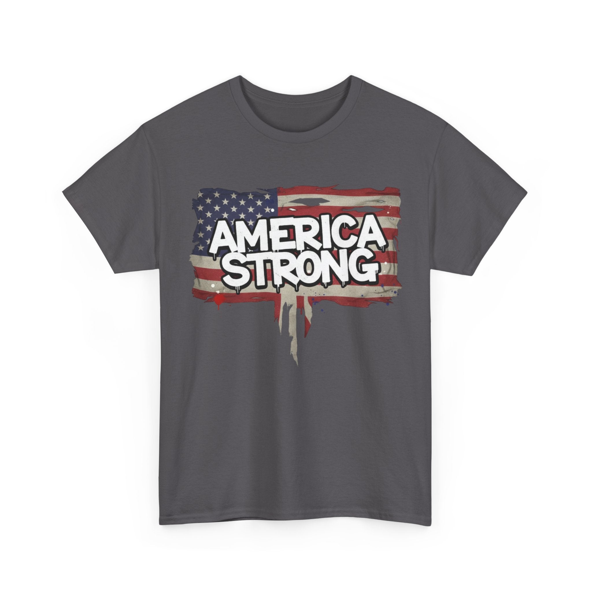 America Strong Unisex Heavy Cotton Tee, Patriotic Apparel, Independence Day Shirt, Veteran Gift, USA Fashion
