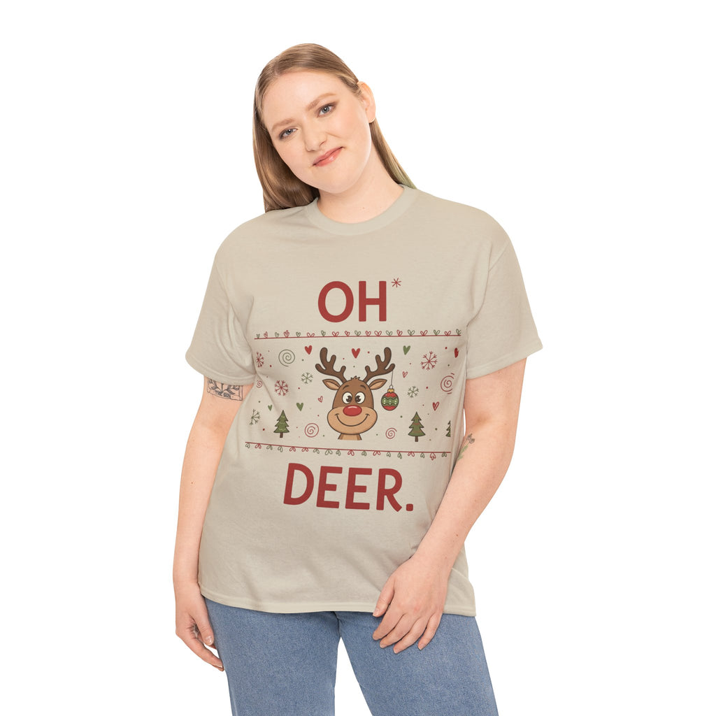 Oh Deer Christmas T-Shirt – Funny Reindeer Holiday Tee | Cute Winter Graphic Shirt