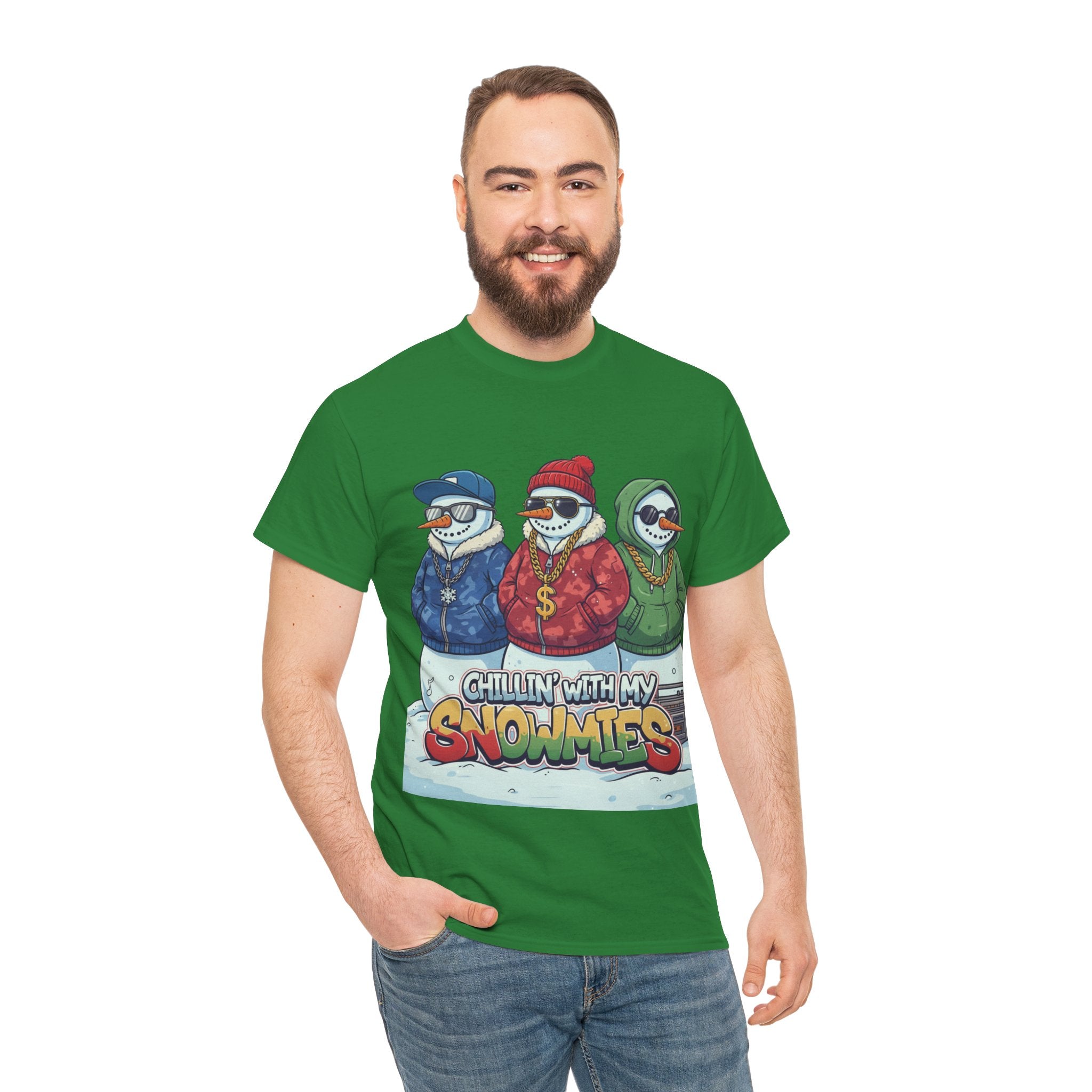 Snowmen T-Shirt — “Chillin’ With My Snowmies” Funny Winter Holiday Tee
