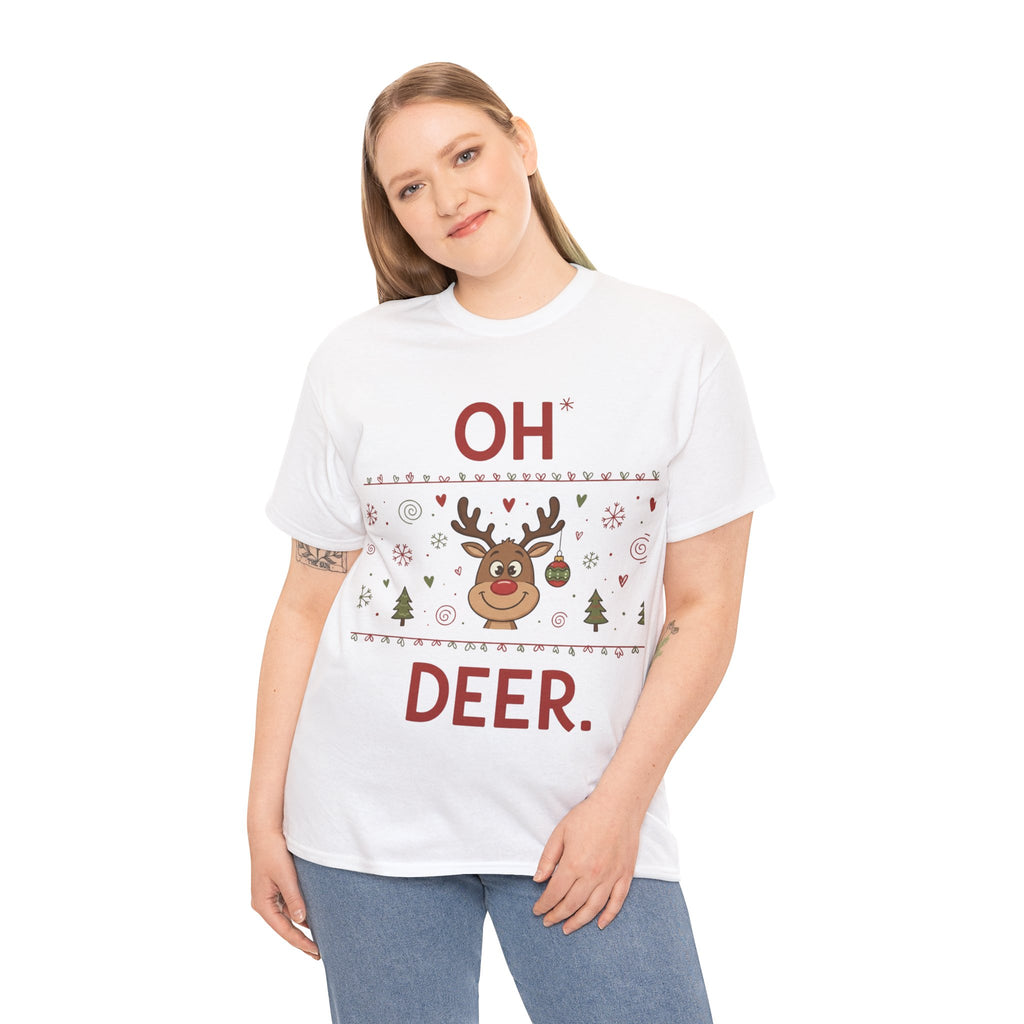 Oh Deer Christmas T-Shirt – Funny Reindeer Holiday Tee | Cute Winter Graphic Shirt