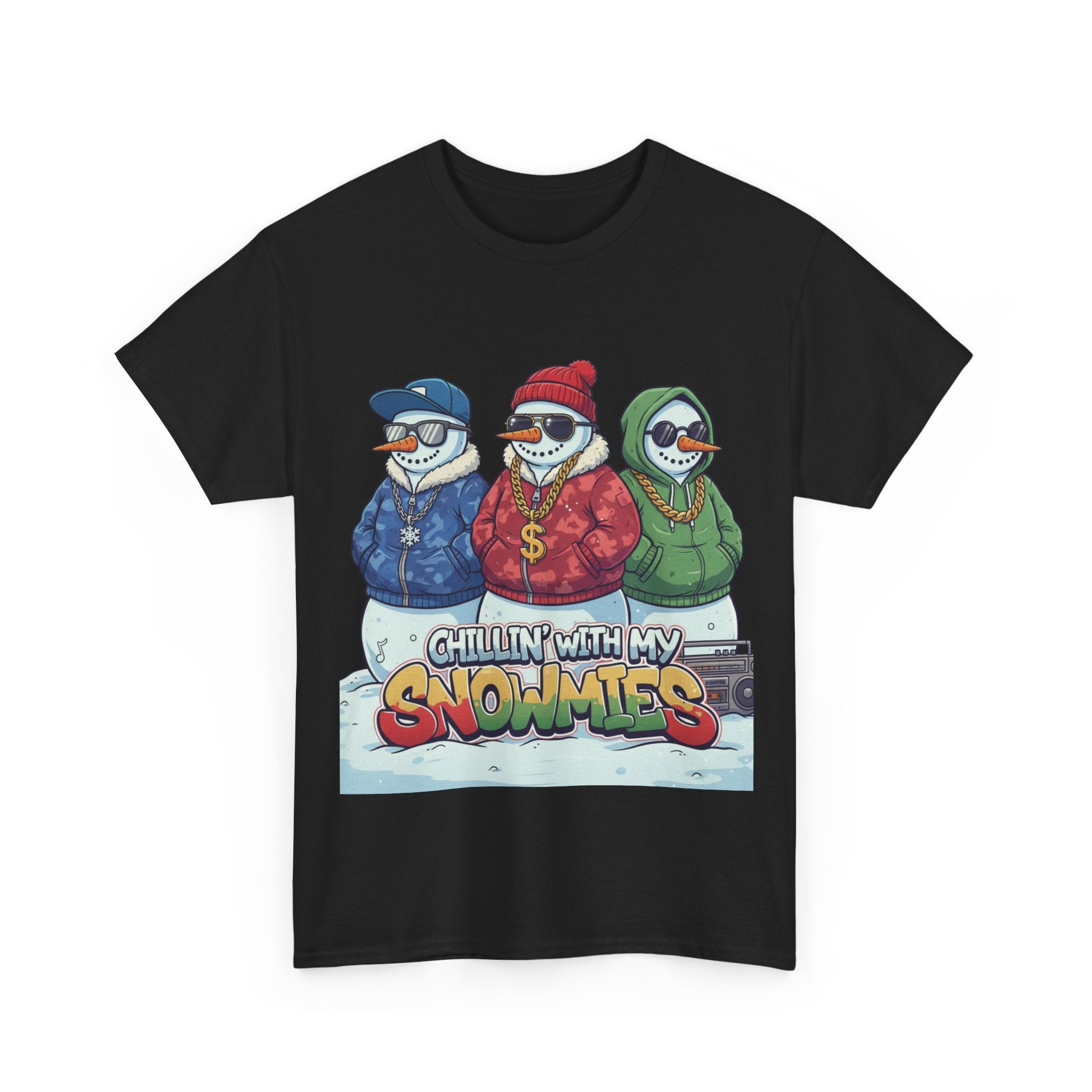 Snowmen T-Shirt — “Chillin’ With My Snowmies” Funny Winter Holiday Tee
