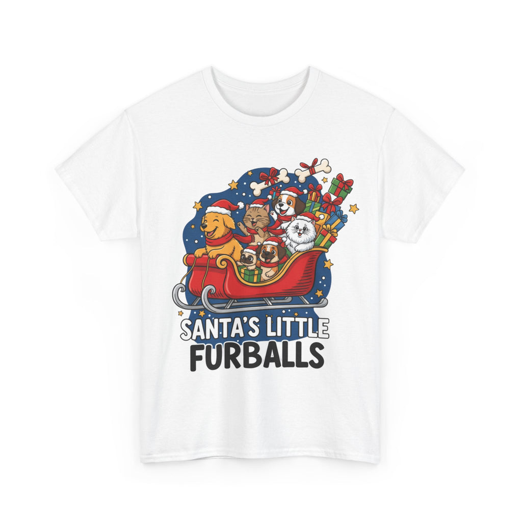 Santa's Little Furballs Unisex Heavy Cotton Tee