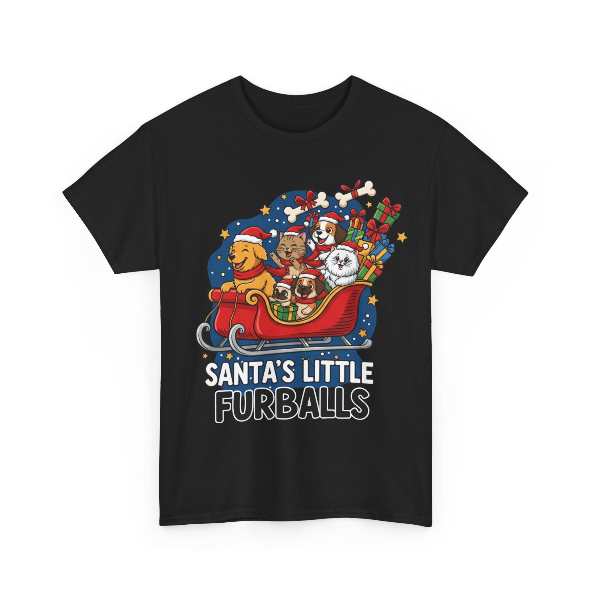 Santa's Little Furballs Unisex Heavy Cotton Tee