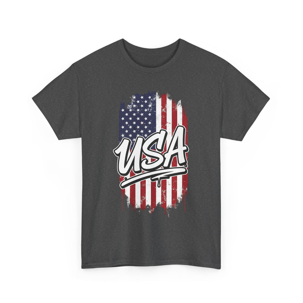 Patriotic USA Tee - Unisex Heavy Cotton T-Shirt, Independence Day Gift, Casual Outfit, Fourth of July, American Pride, Free Shipping