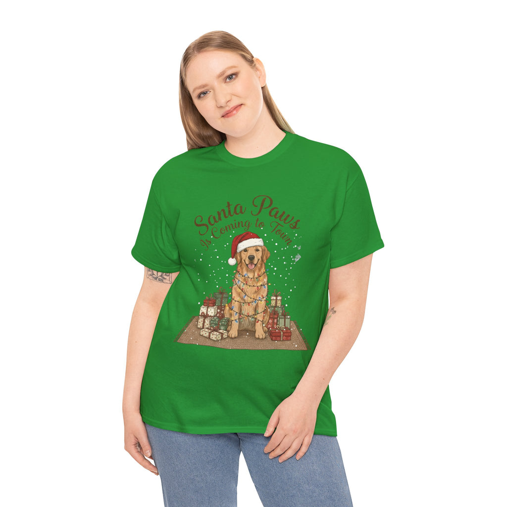 Santa Paws Unisex Heavy Cotton Tee - Perfect Holiday Gift
