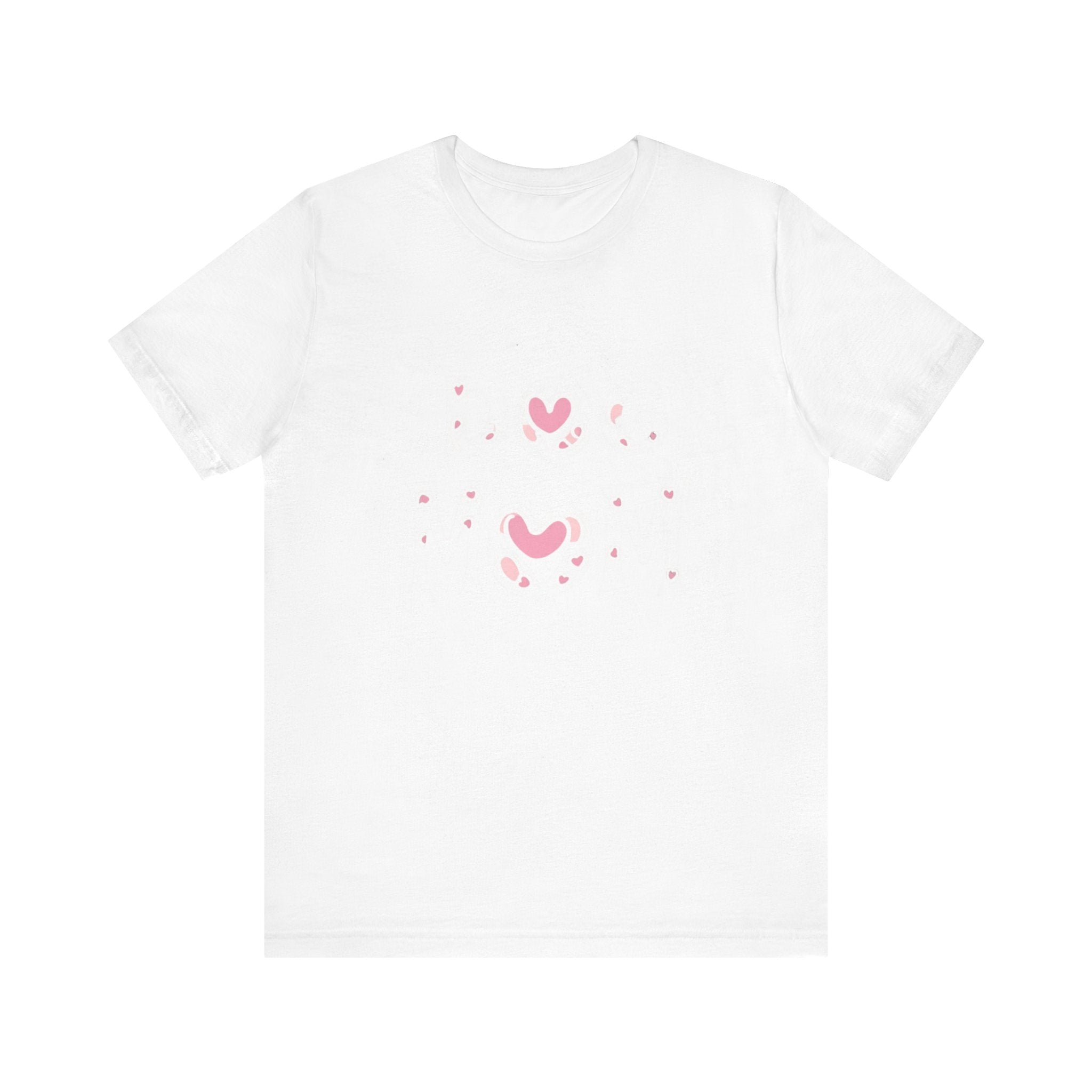 Dog Mom with Hearts Cotton Short Sleeve T-Shirt, Casual Wear, Gift for her, Everyday Favorite, Cute Graphic Tee, Free Shipping