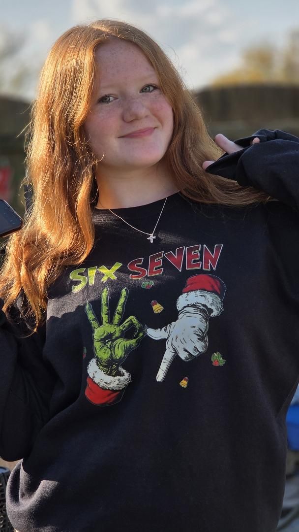 Six Seven Funny Christmas Sweatshirt – Grinch-Inspired Holiday Crewneck