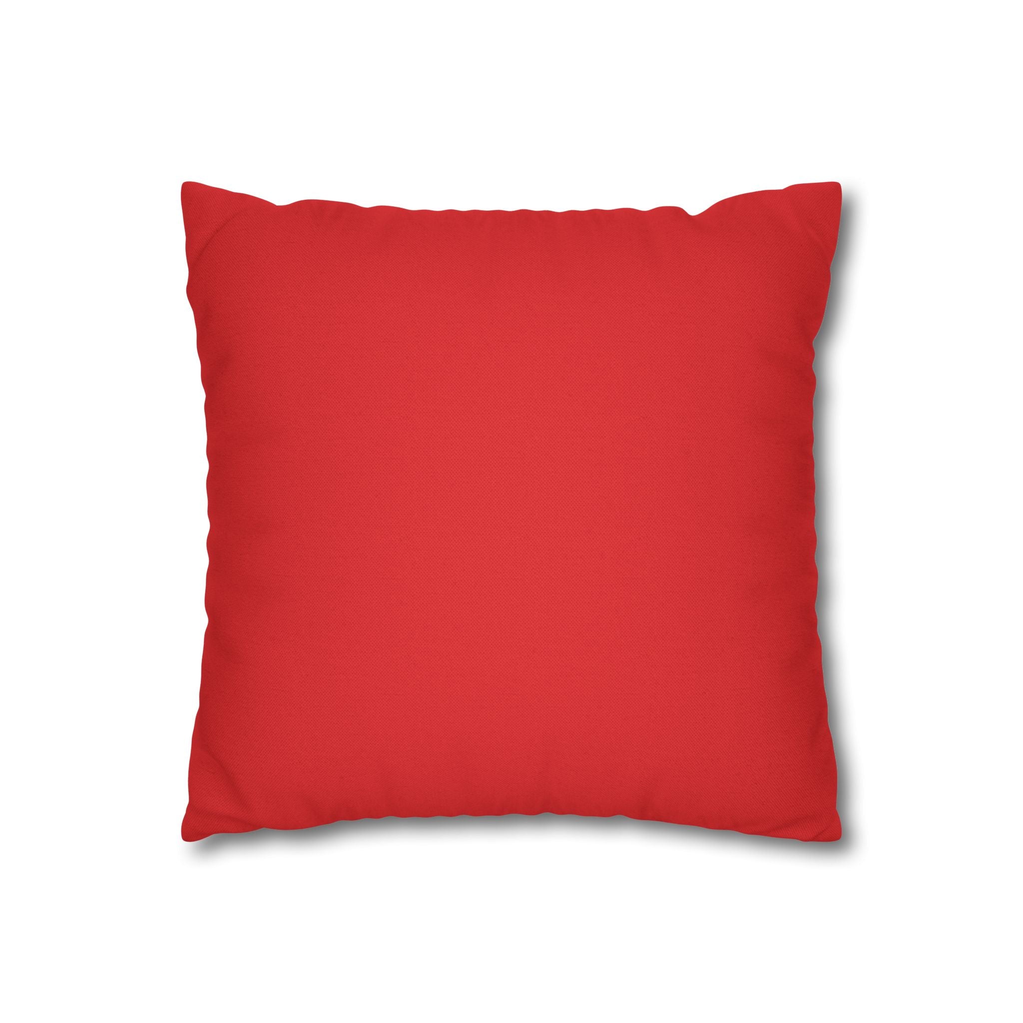 Joyful Square Pillowcase | Home Decor, Accent Pillow, Gift for Friends, Red and Ivory, Cheerful Bedroom Accessory