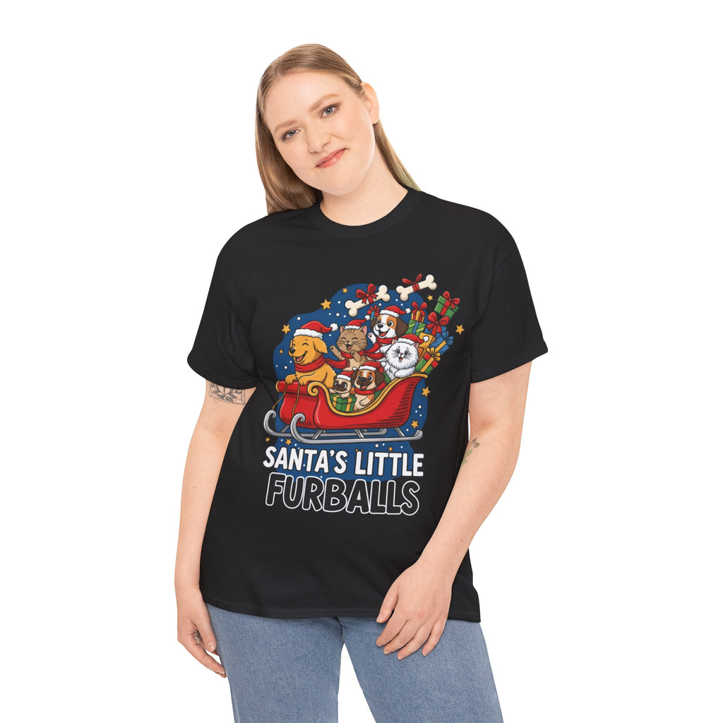 Santa's Little Furballs Unisex Heavy Cotton Tee