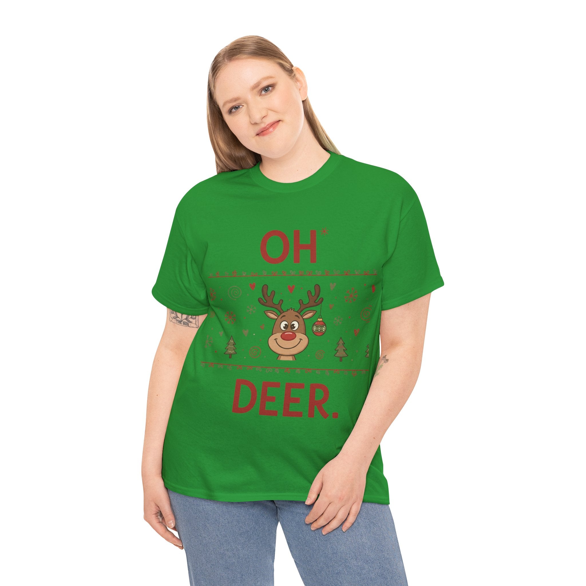 Oh Deer Christmas T-Shirt – Funny Reindeer Holiday Tee | Cute Winter Graphic Shirt
