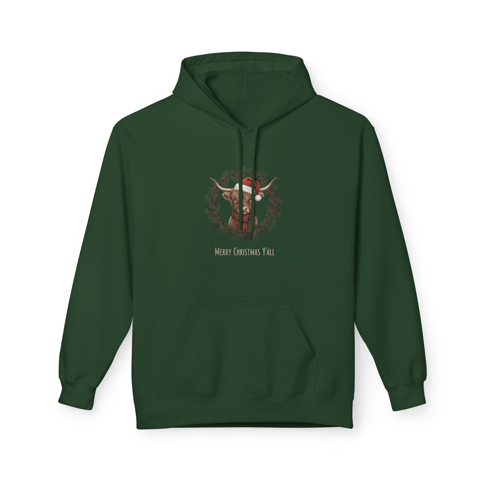 Festive Wreath Hoodie, Cozy Winter Wear, Holiday Gift, Unisex Sweatshirt, Christmas Apparel, Family Gathering Clothing