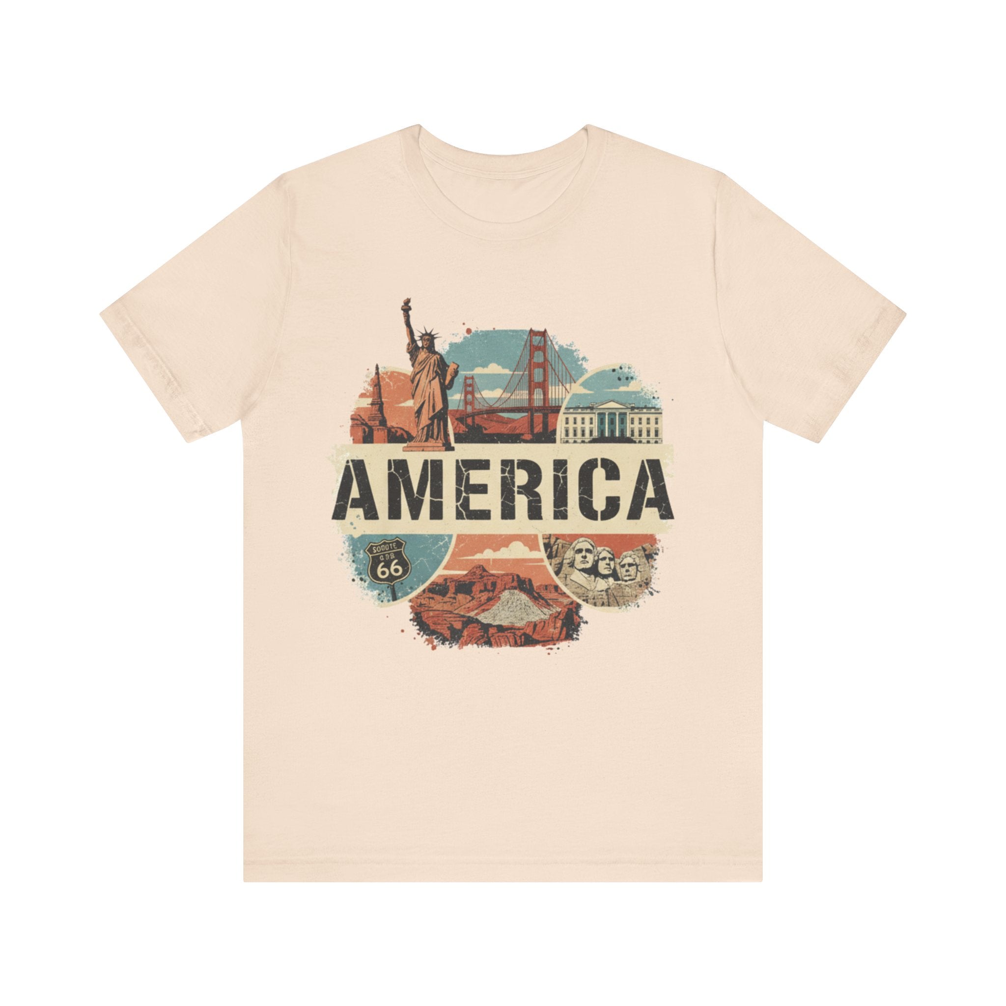 America Graphic Tee, Unisex Jersey T-Shirt, Vintage USA Apparel, Travel Shirt, American Pride Clothing