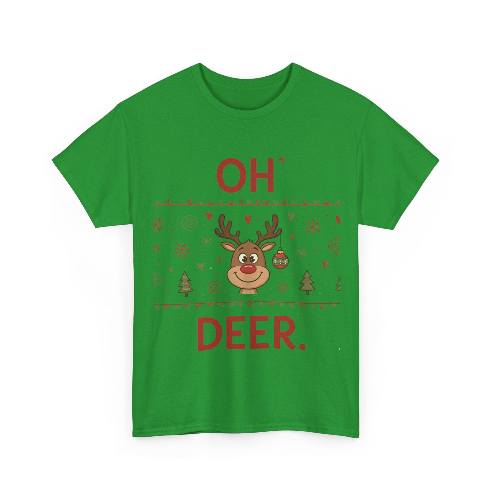 Oh Deer Christmas T-Shirt – Funny Reindeer Holiday Tee | Cute Winter Graphic Shirt