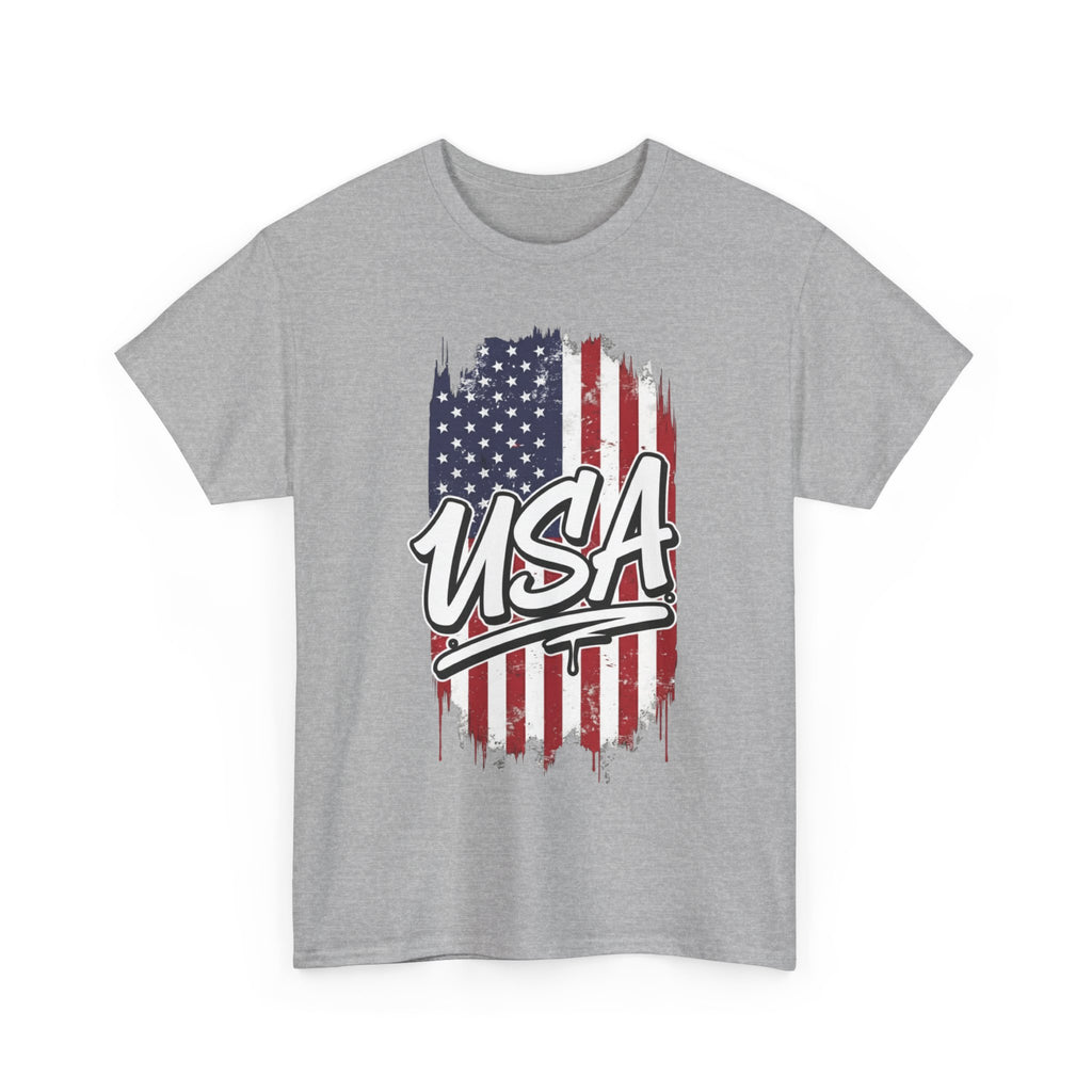 Patriotic USA Tee - Unisex Heavy Cotton T-Shirt, Independence Day Gift, Casual Outfit, Fourth of July, American Pride, Free Shipping