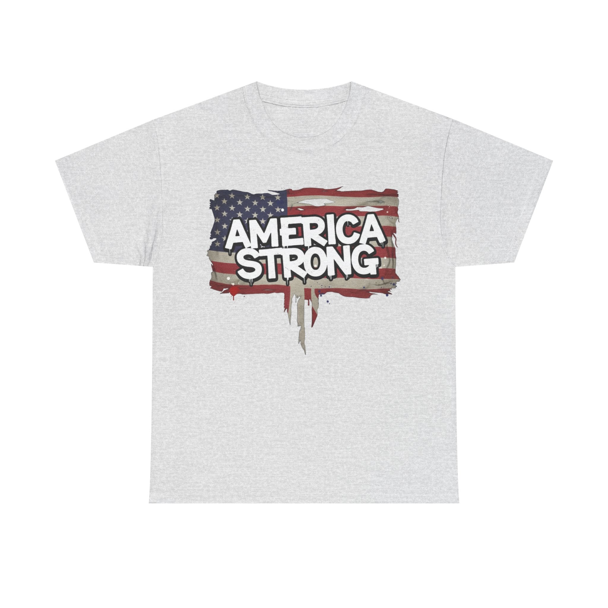America Strong Unisex Heavy Cotton Tee, Patriotic Apparel, Independence Day Shirt, Veteran Gift, USA Fashion
