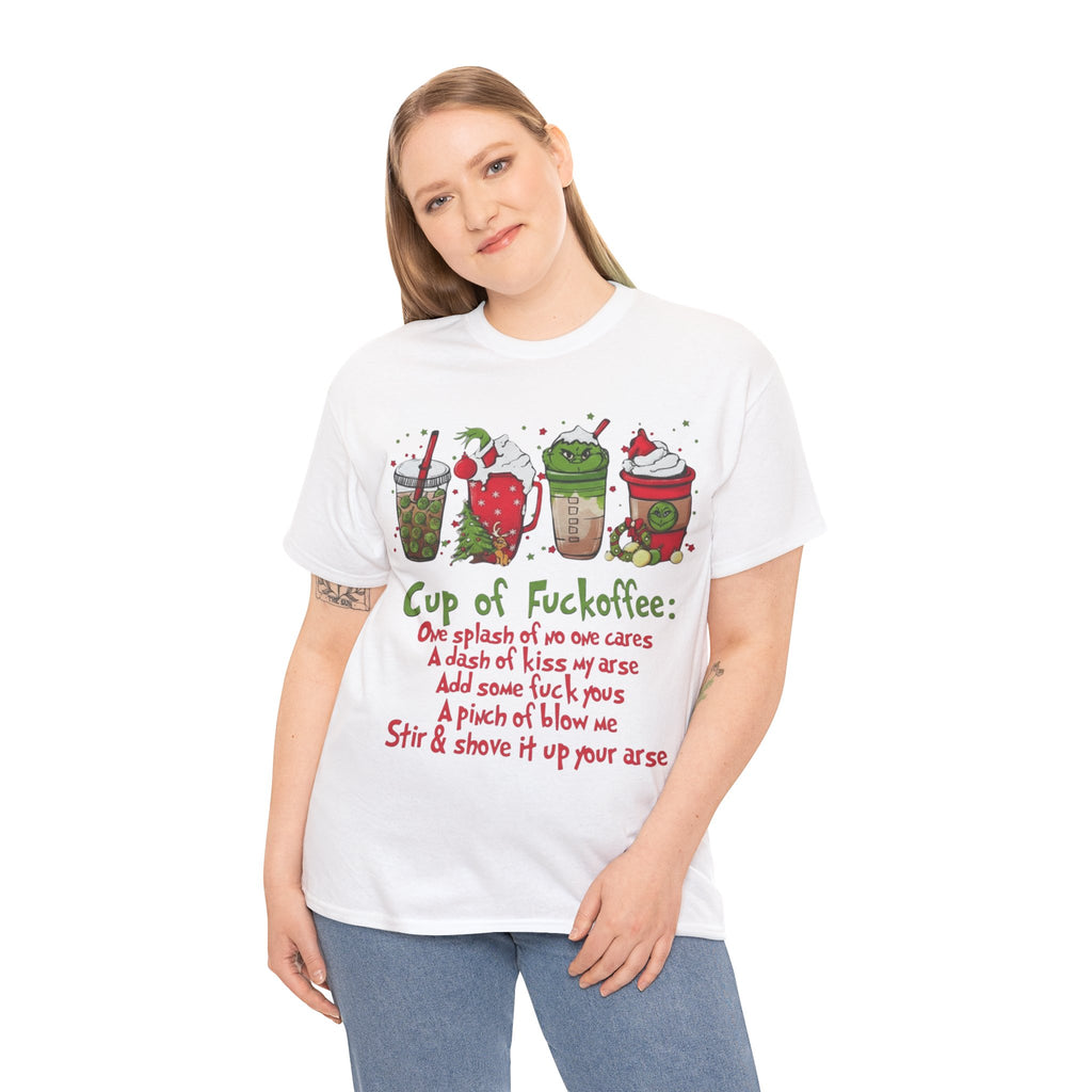 Funny Coffee T-Shirt "Cup of F*ckoffee" – Sarcastic Holiday Gift Tee