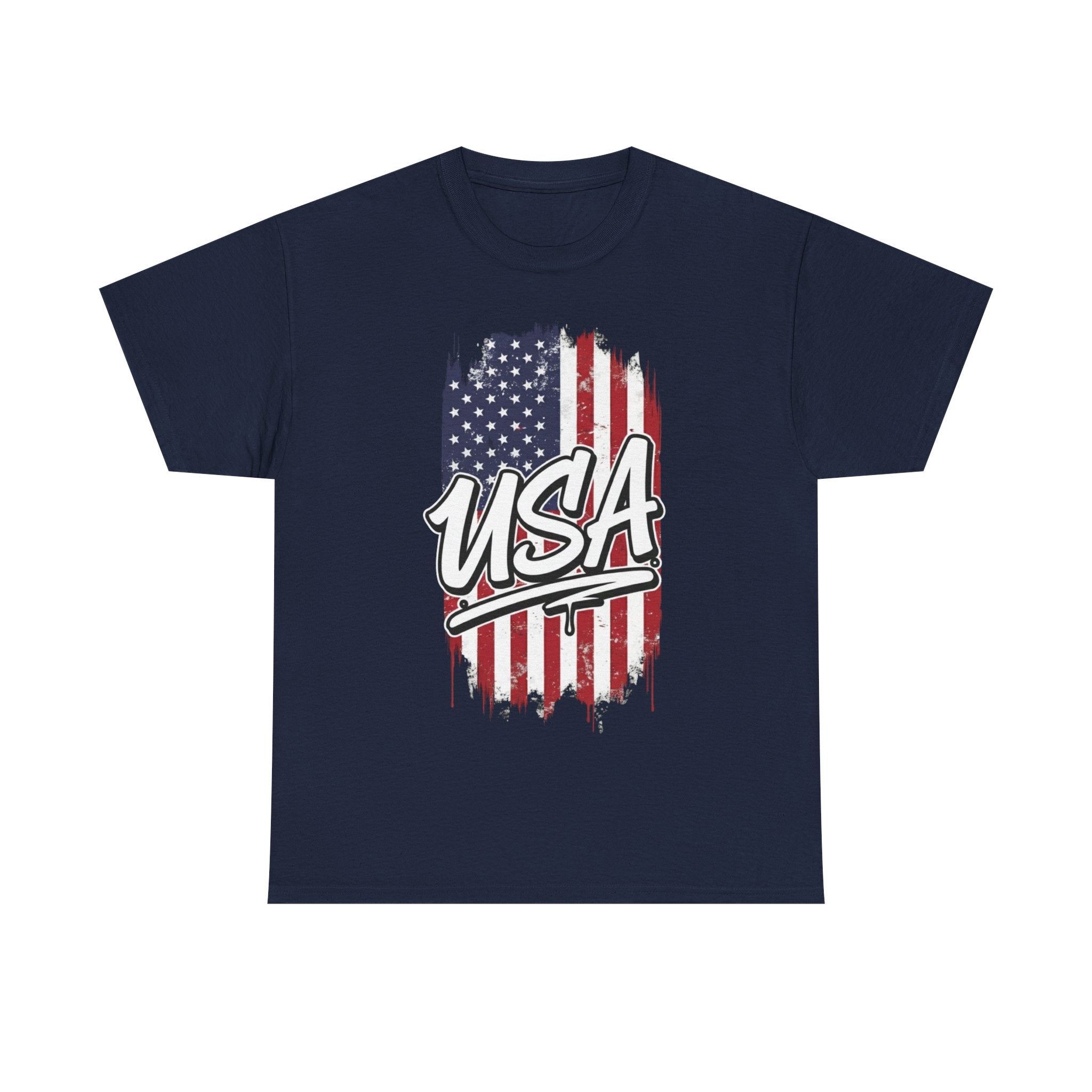 Patriotic USA Tee - Unisex Heavy Cotton T-Shirt, Independence Day Gift, Casual Outfit, Fourth of July, American Pride, Free Shipping