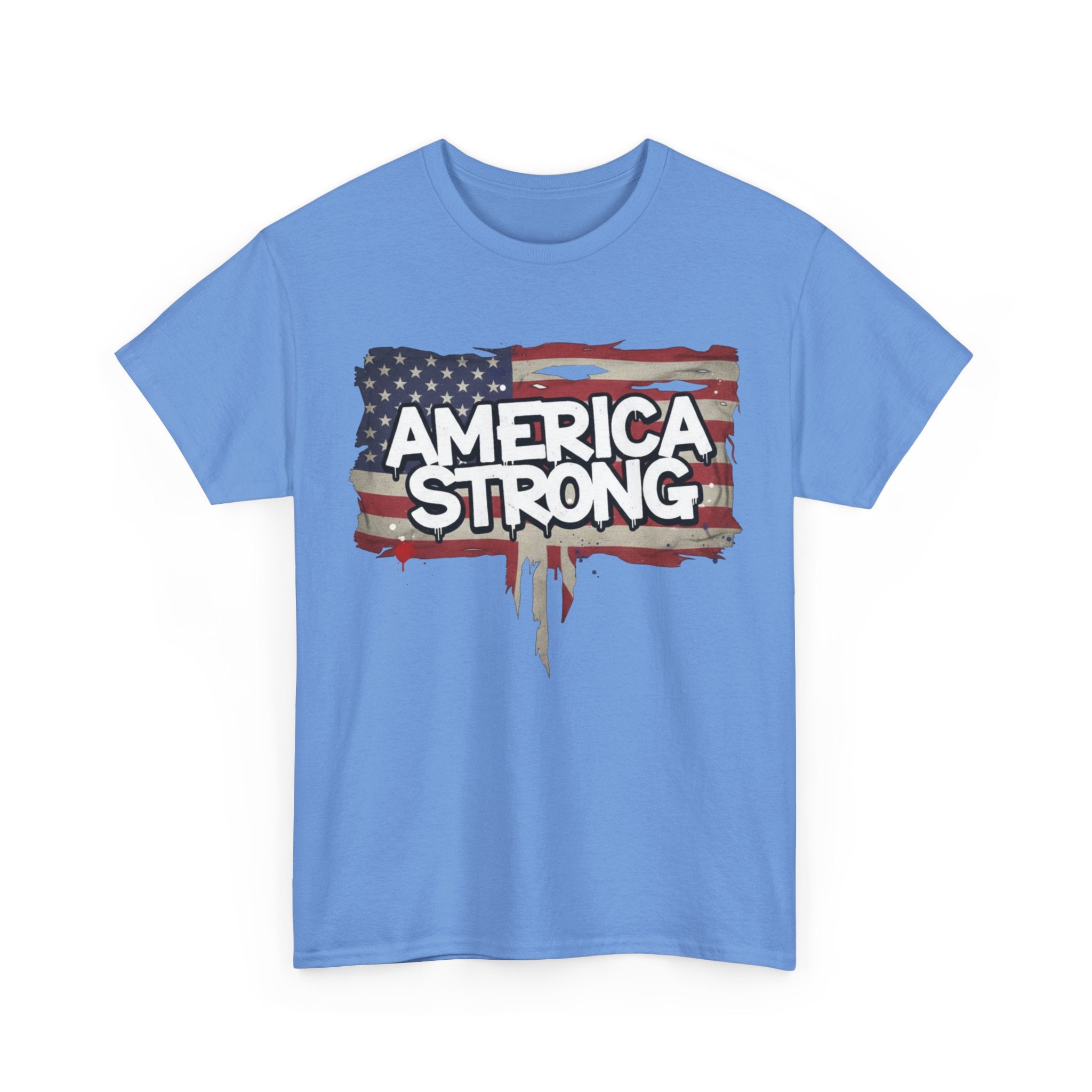 America Strong Unisex Heavy Cotton Tee, Patriotic Apparel, Independence Day Shirt, Veteran Gift, USA Fashion