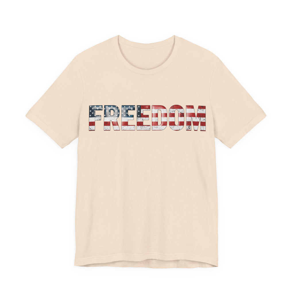 Patriotic Freedom Tee, Unisex T-Shirt, USA Flag Shirt, American Freedom Shirt, Gift for Independence Day, Casual Wear