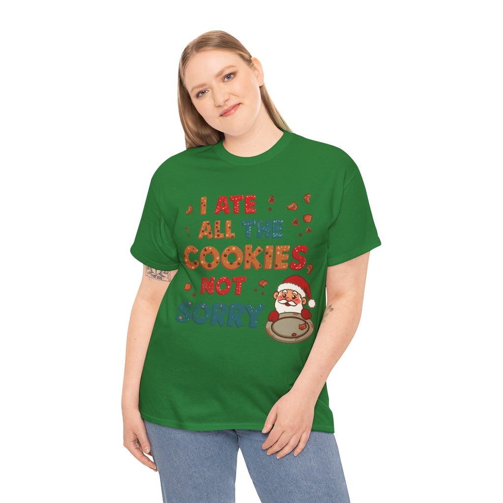 Christmas Cookie T-Shirt — "I Ate All the Cookies, Not Sorry" Funny Santa Holiday Tee