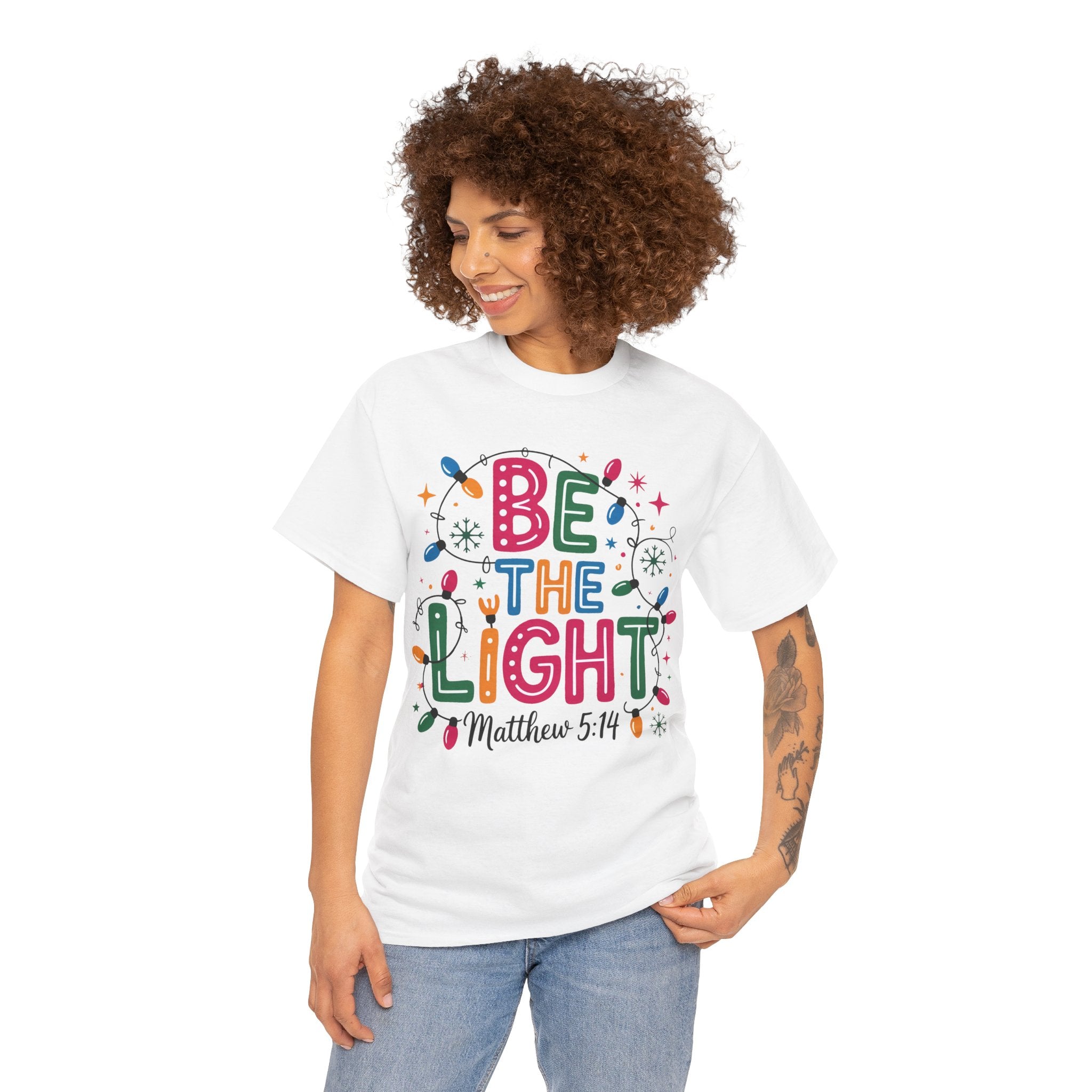 Be The Light Christmas Shirt – Matthew 5:14 Christian Holiday Tee